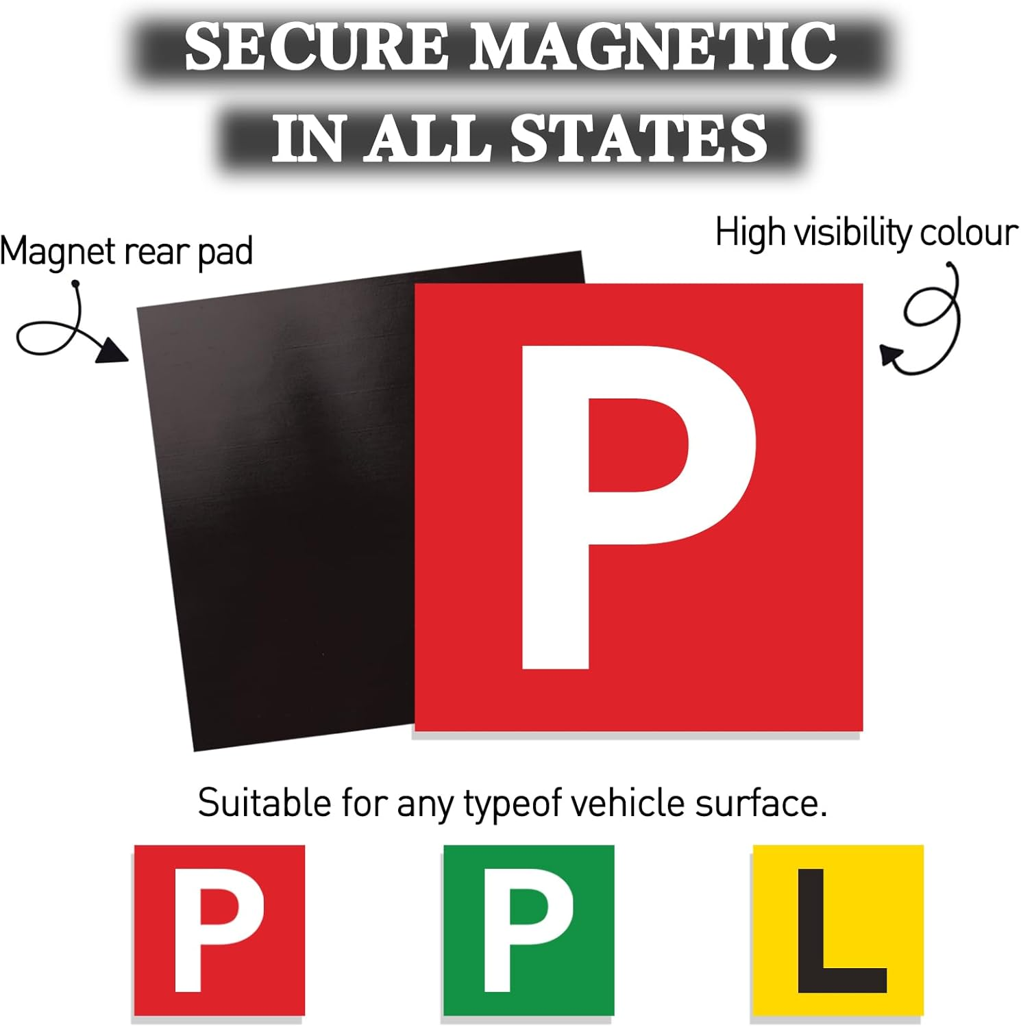Viiotu 2 Pcs Magnetic Learner Driver Plates,Red Green P and L Plates with Magnetic for Learning Learner Driver Car Licence Australia (Red P) image number 1