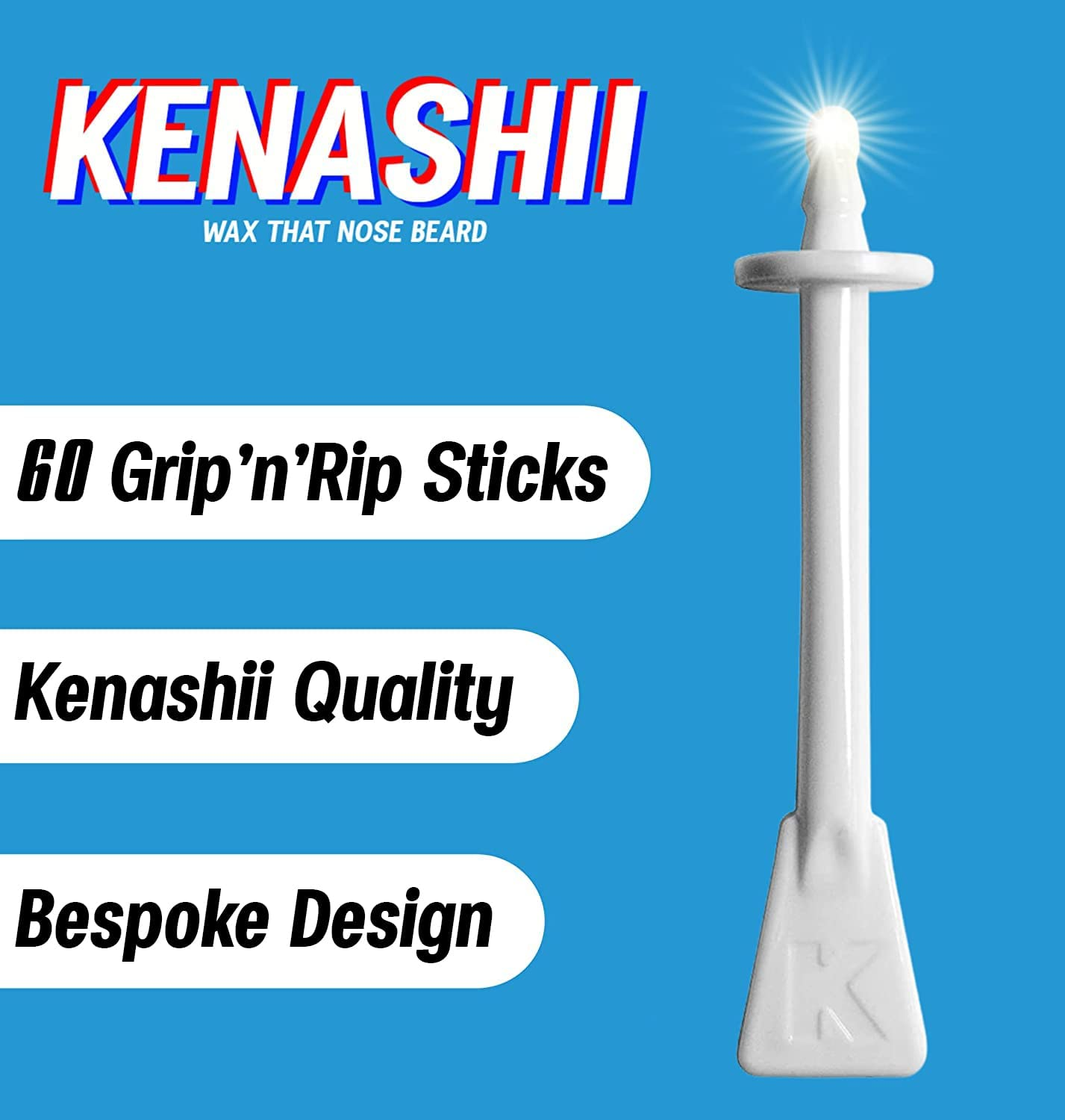 Grip&rsquo;N&rsquo;Rip Nose Waxing Sticks from Kenashii, Bespoke Nasal Wax Applicators for Easy and Effective Nose Hair Removal, Wax and Wipes Sold Separately image number 1