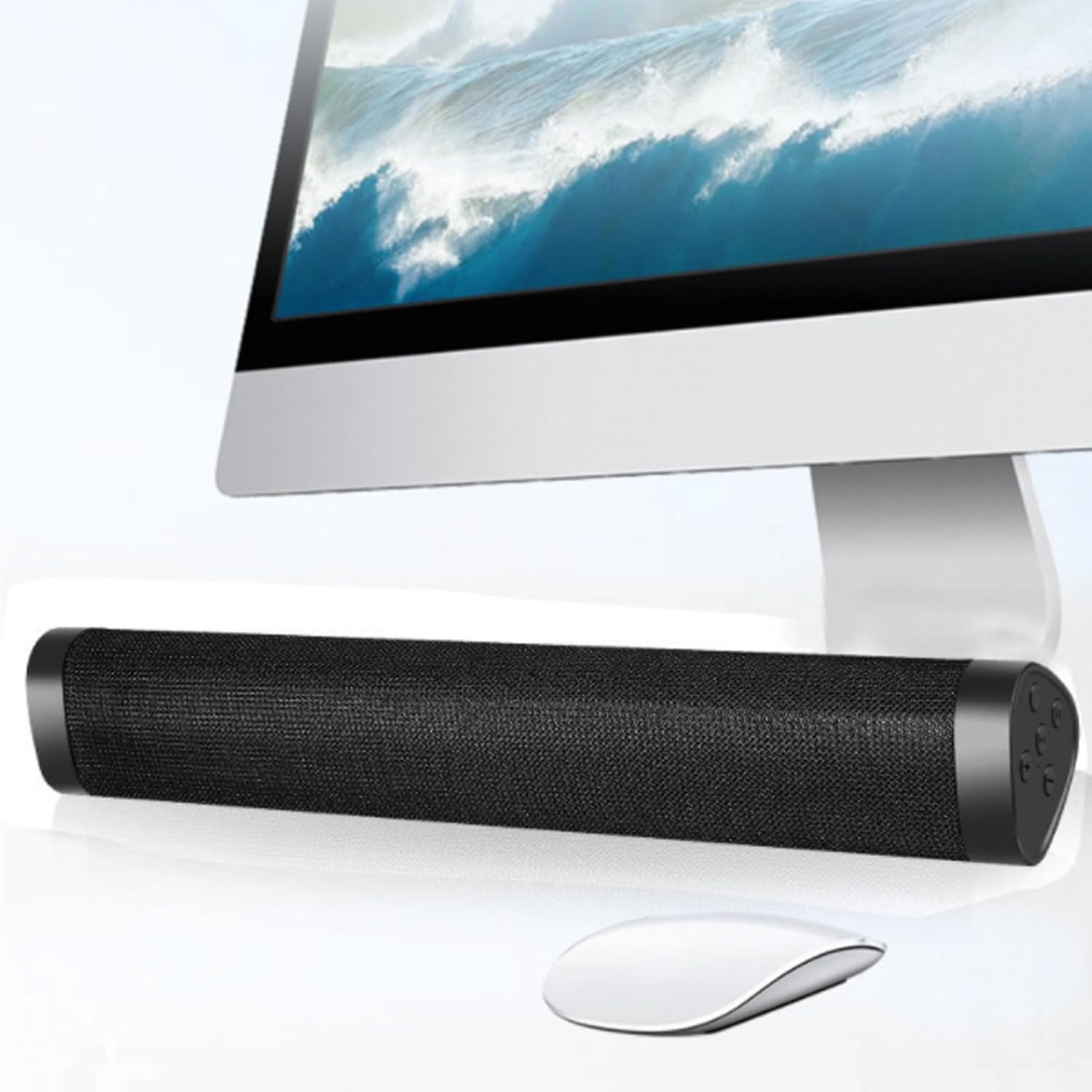 Generic Black Wireless Subwoofer Soundbar Surround Stereo Speaker, Advanced Technology, Long Battery Life for Home Party ABS, Fabric image number 3