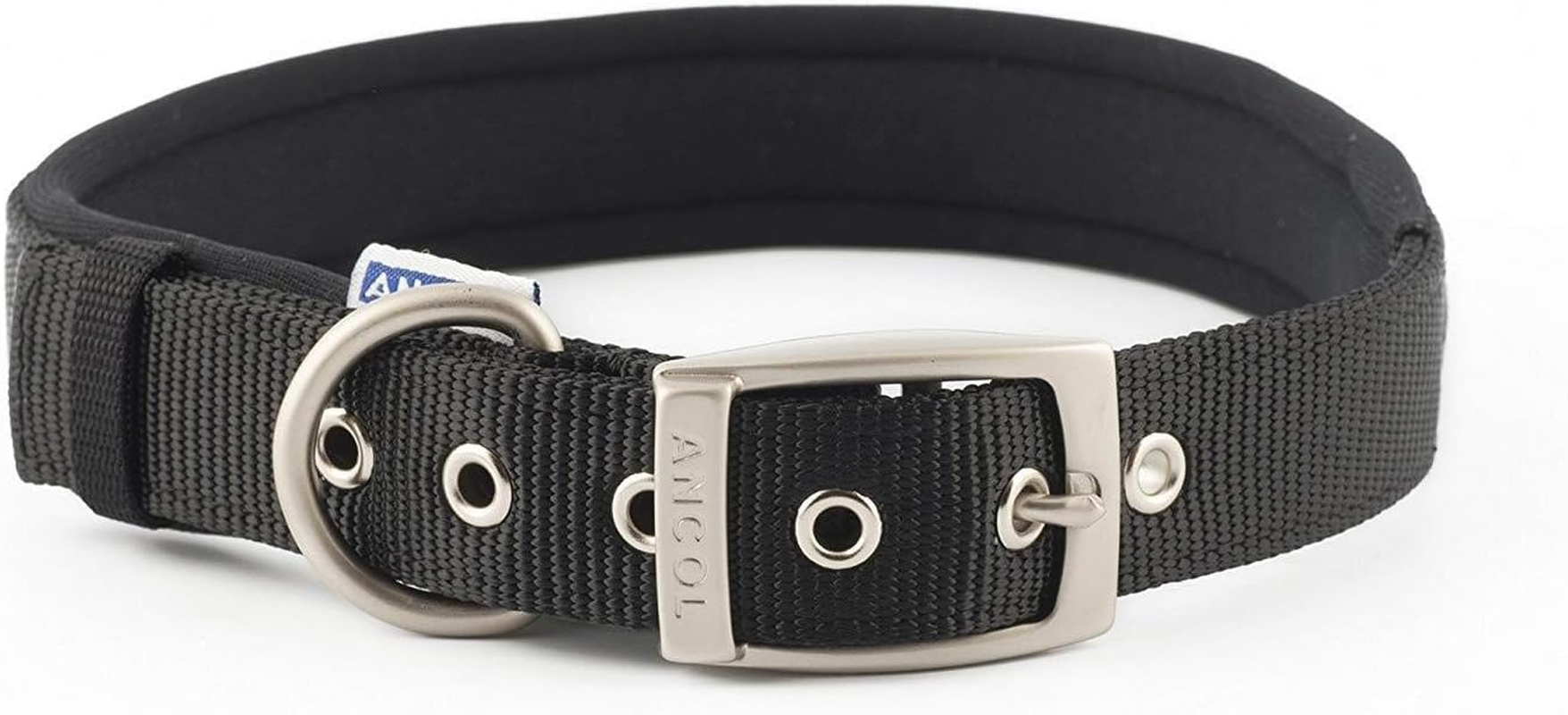 Ancol Heritage Nylon Padded Dog Collar, X-Large, Black
