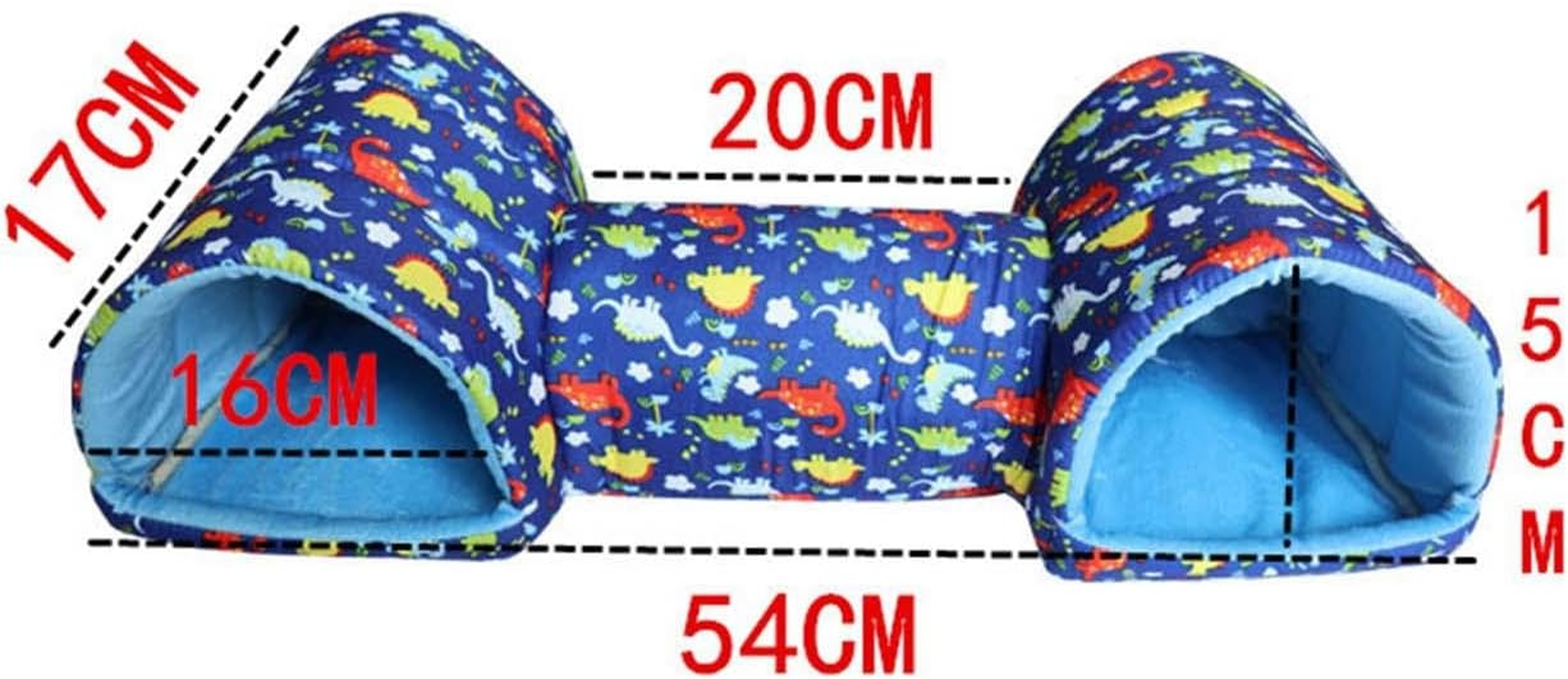 Generic Guinea Pig Tunnel and Bed Hamster Hideout Portable Entertainment Guinea Pig Bed Bunny House for Hedgehog Small Animals Rat, Blue image number 3