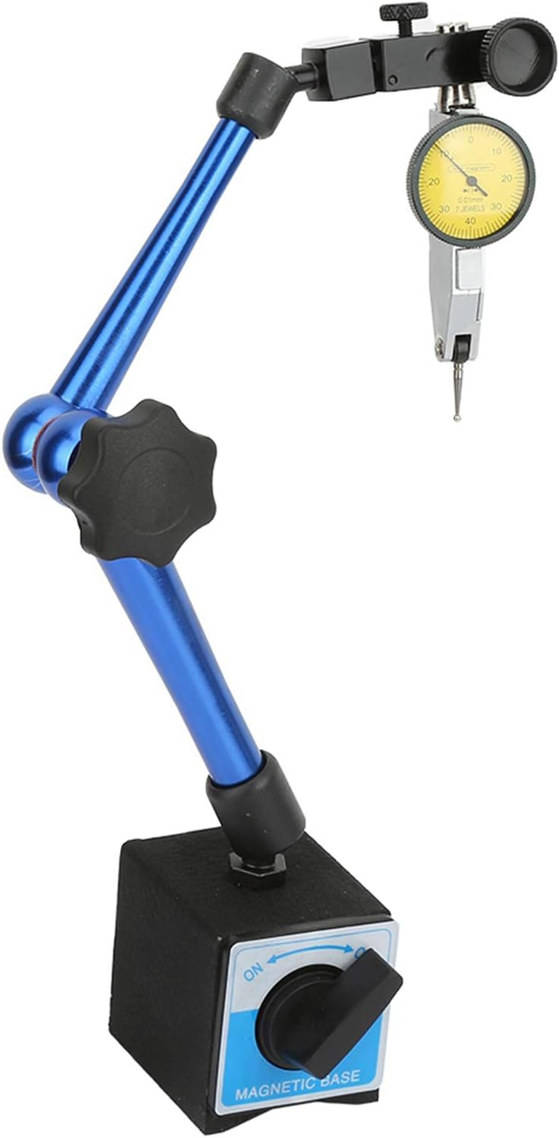 Dial Test Indicator with Magnetic Base, 0.01Mm Professional Magnetic Base Dial Indicator, Universal Adjustable Flexible Magnetic Base Holder Stand Dial Test Indicator image number 1