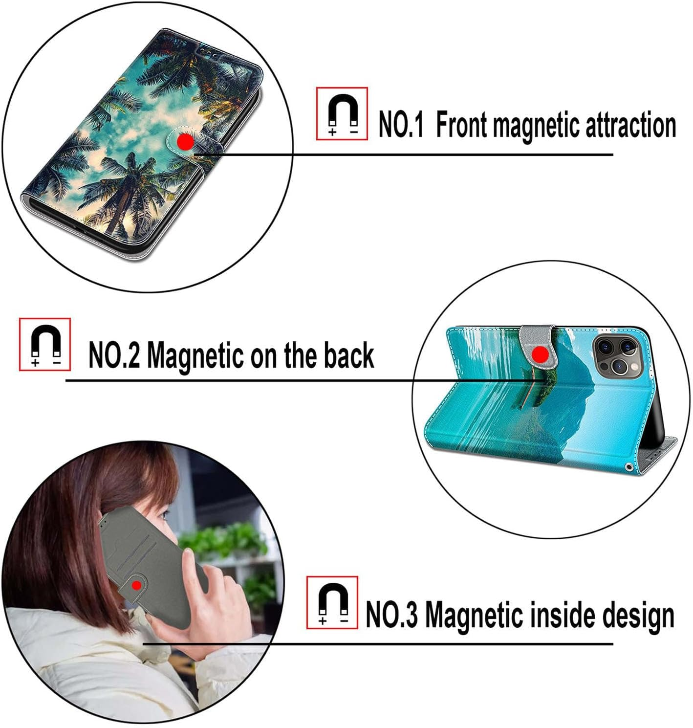 Mobile Phone Case for Iphone 17 Air Case, Premium Leather Flip Foldable Shockproof Magnetic [Stand Function] [Card Slots] Protective Case - Butterfly