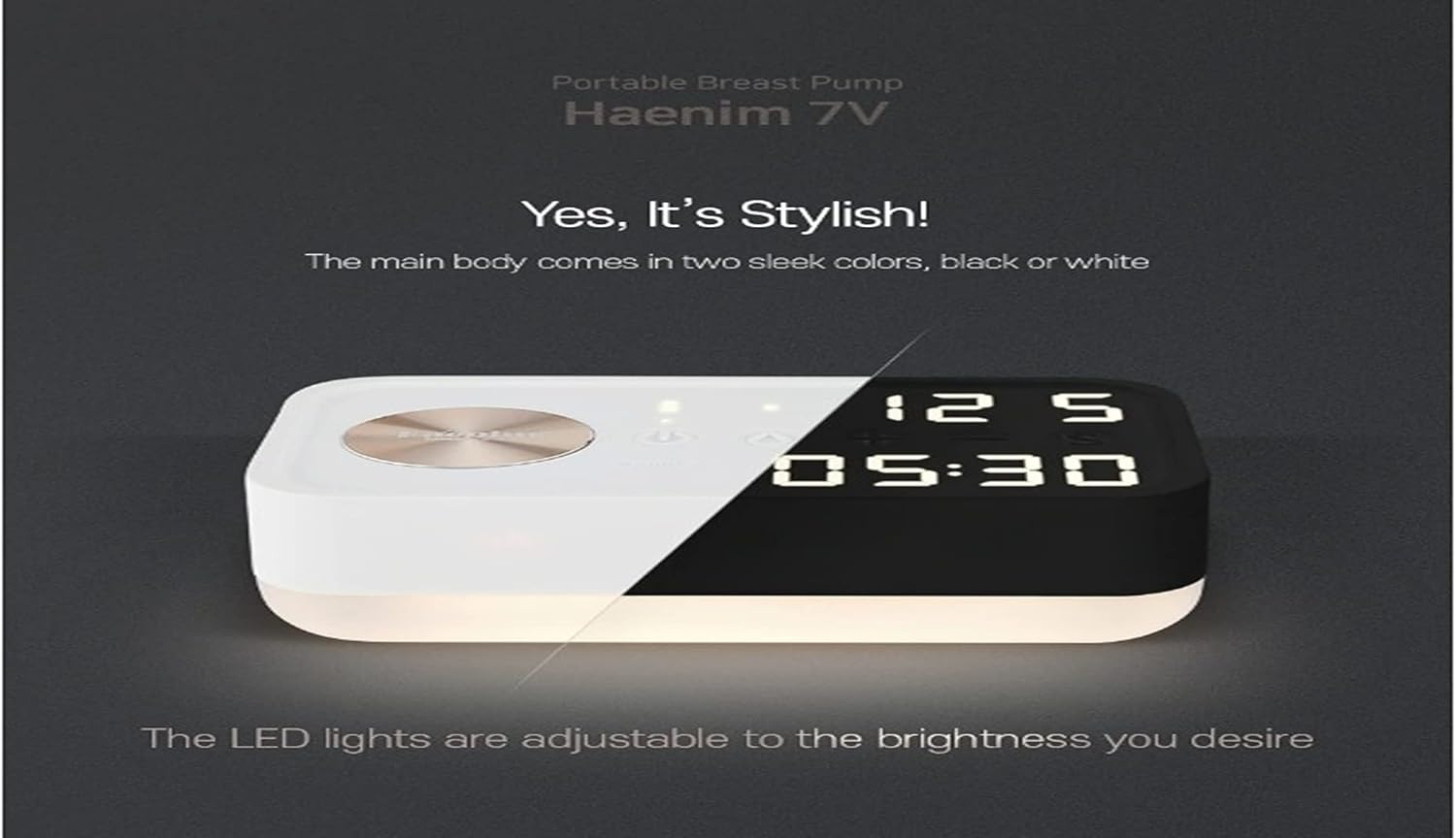 Haenim 7V Portable Breast Pump, White/Gold image number 3