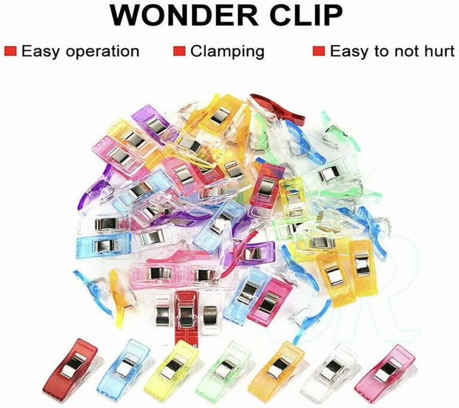 50Pcs Wonder Clips Craft Sewing Quilting Crochet Plastic Colourful Tool DIY, Durable with Marking Lines (5Mm/7Mm/10Mm) - Colourful (50Pcs) image number 6