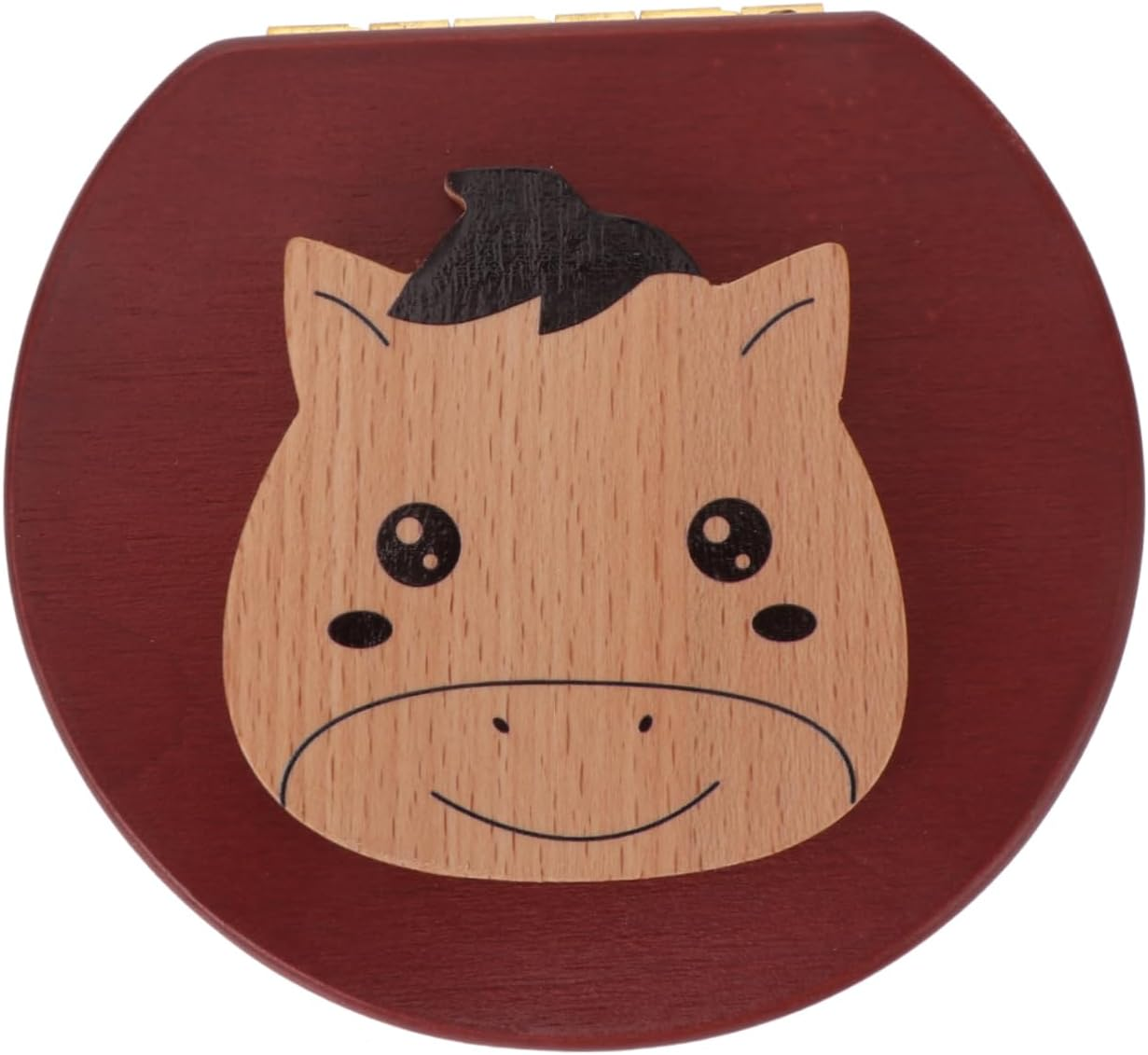 Baby Tooth Box Keepsake Organizer Wooden Tooth Holder for Boys and Girls Storage Case Zodiac Horse Design for Childhood Memory