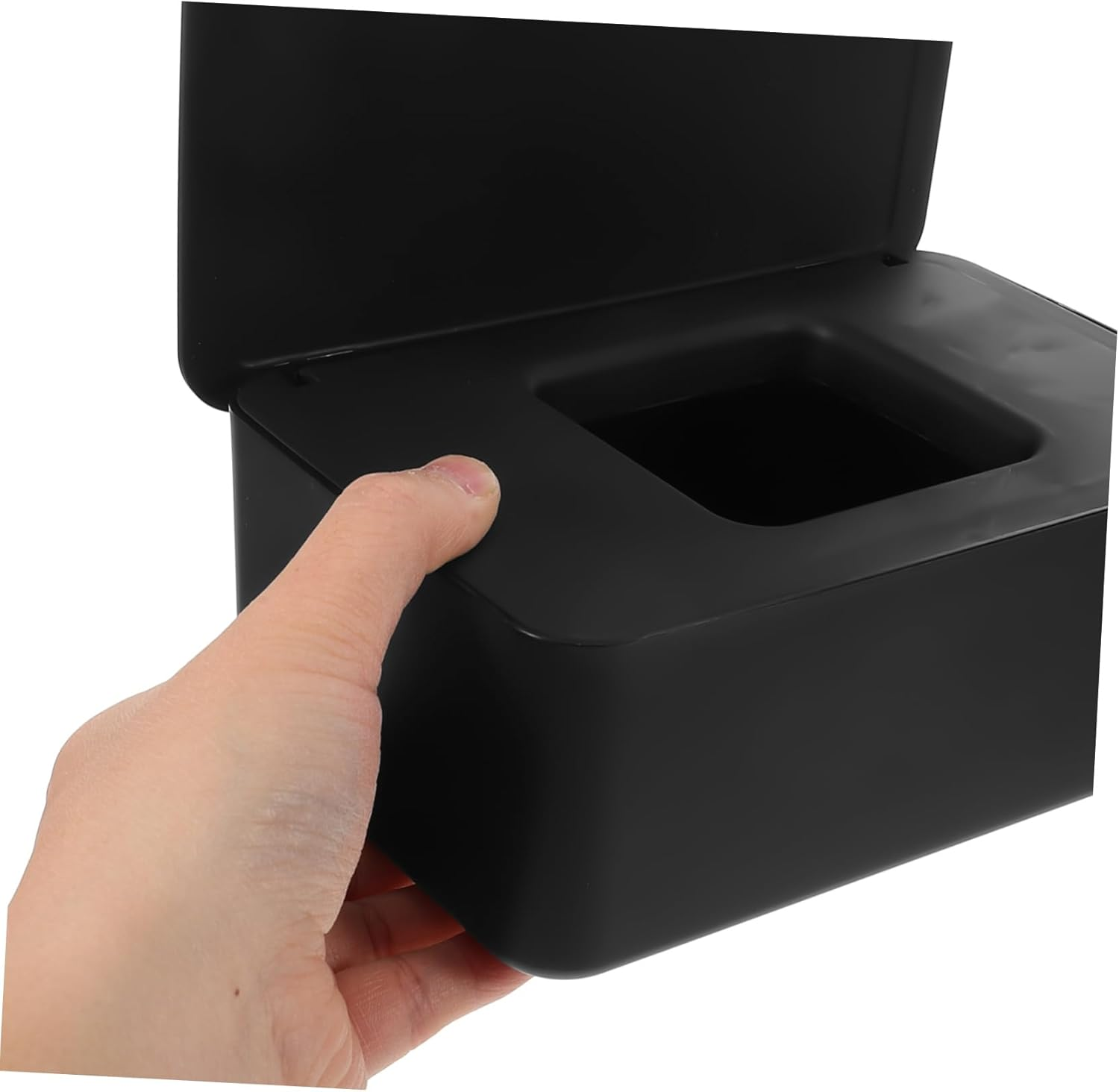 PRETYZOOM Wet Tissue Storage Box Lid, Refillable Plastic Wipes Dispenser Case, Black Wet Wipe Holder for Home, Office and Car Use image number 4