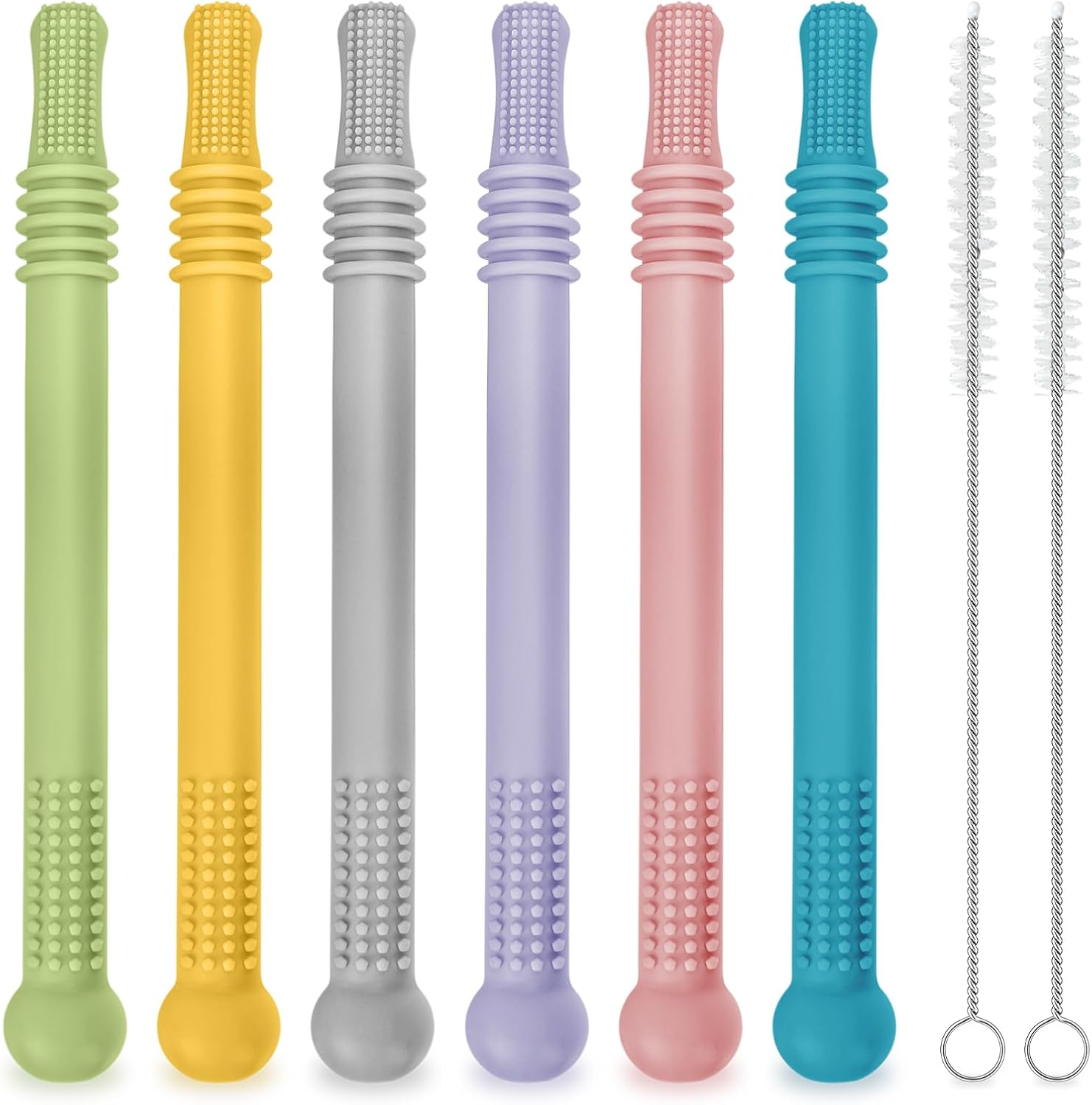 Teething Sticks for Babies 3 Months - Colorful Baby Teether Food Grade Silicone BPA Free Freezable Teethe/Food Safe/Easy to Clean image number 1