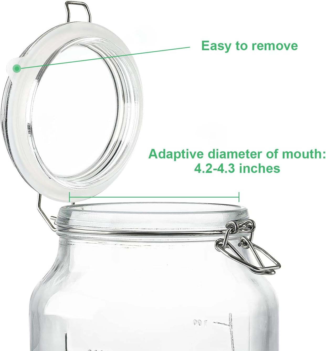 8 Pcs Replacement Silicone Seals, Funcyboo 3.7 Inch Silicone Jar Gaskets Silicone Replacement Gasket Airtight Silicone Seals Rings for Mason Jar Fits Most Sizes(White) image number 1