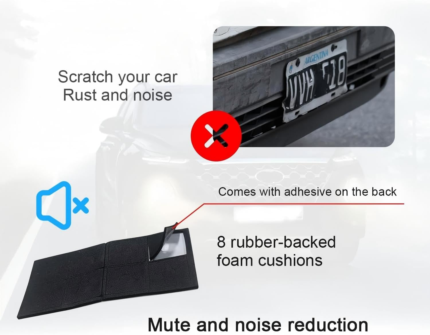 Stainless Steel Anti-Theft License Plate Screws Kit, M6 1/4-Inch Tamper Proof Hardware with Fastener Nuts, Caps for Front Rear Frame Mounting image number 5