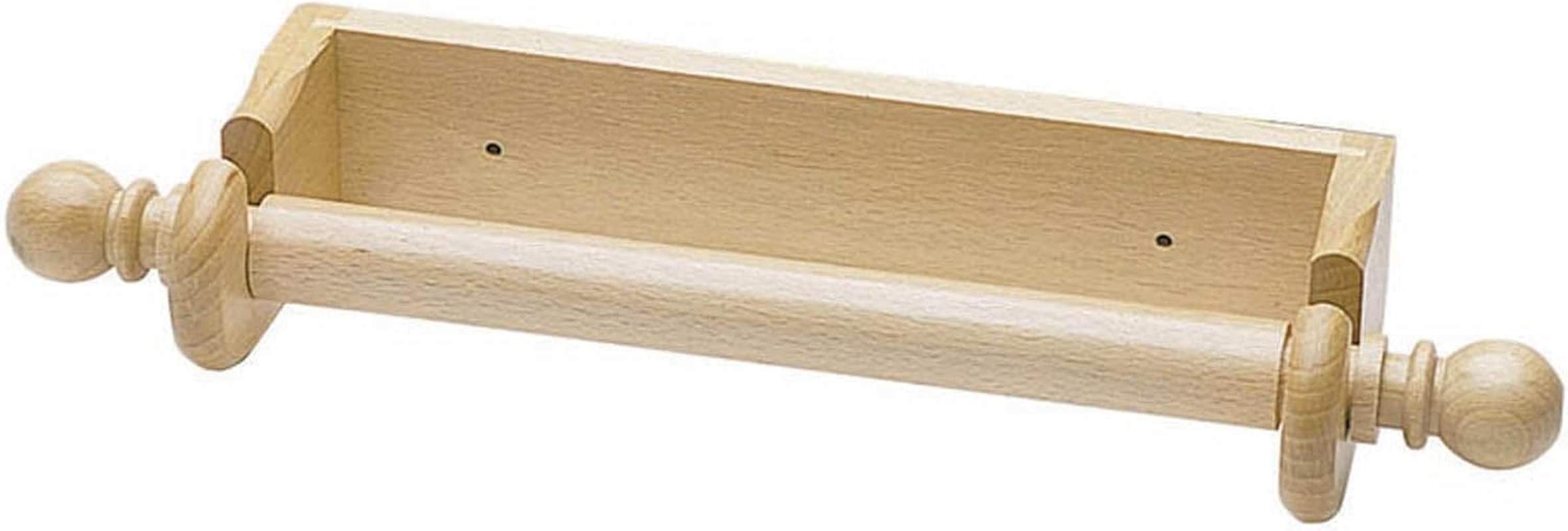 Kitchencraft Wall Mounted Kitchen Roll Holder to Fit 25 Cm Paper Towels, Beechwood, Brown image number 3