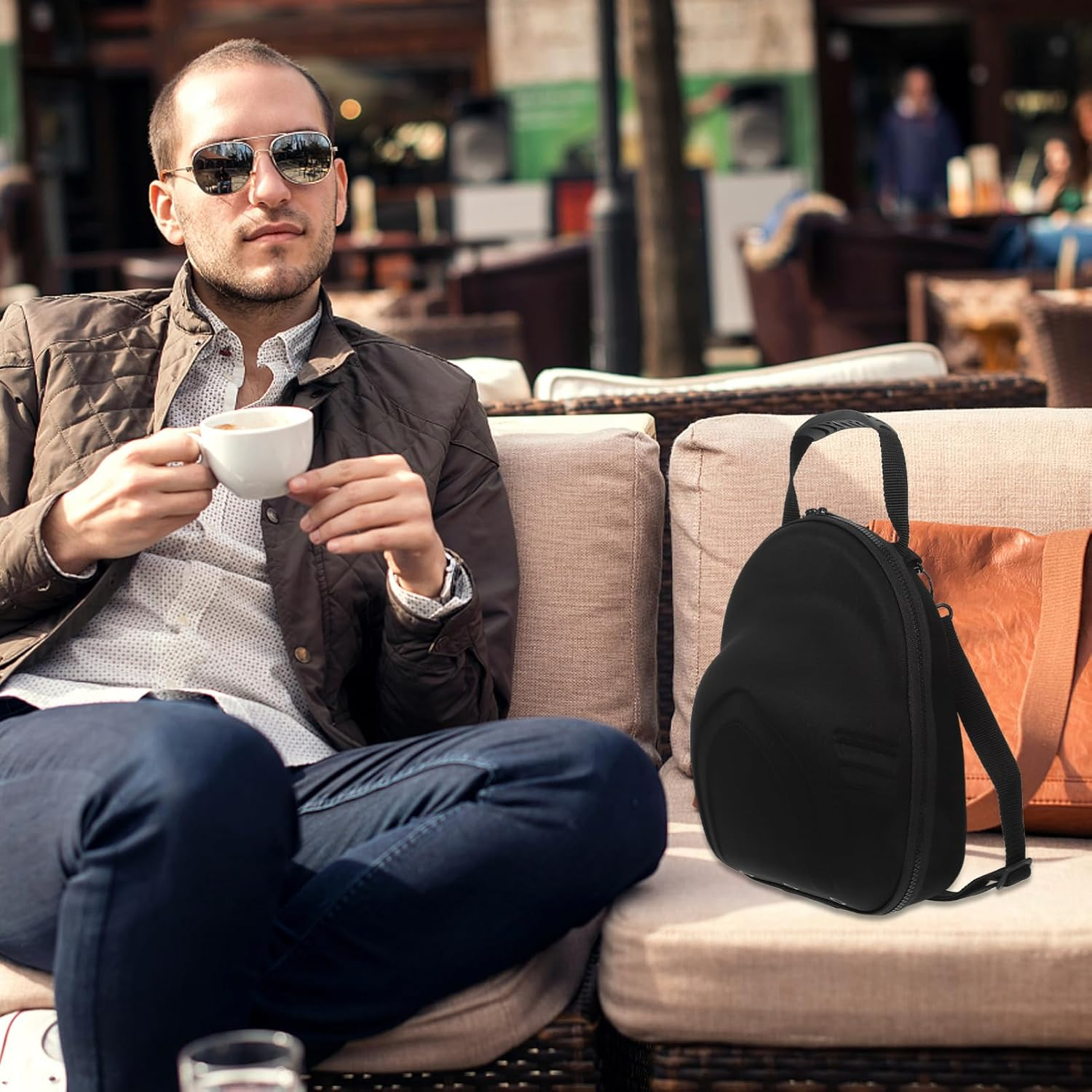 MAGICLULU Cap Storage Bag Baseball Hat Travel Case Hard Eva Hat Box Handle Shoulder Strap and Men Caps image number 2