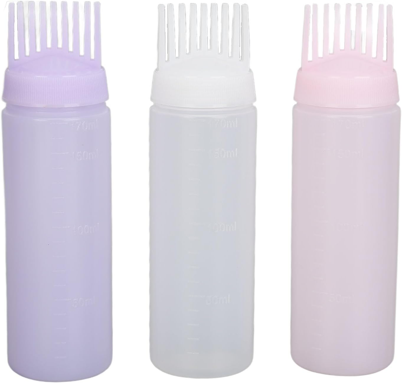 Comb Applicator Bottle Hair Coloring Brush Bottle with Precise Scale Easy to Control Hair Dyeing for Home Barbershop 3 Colors image number 6