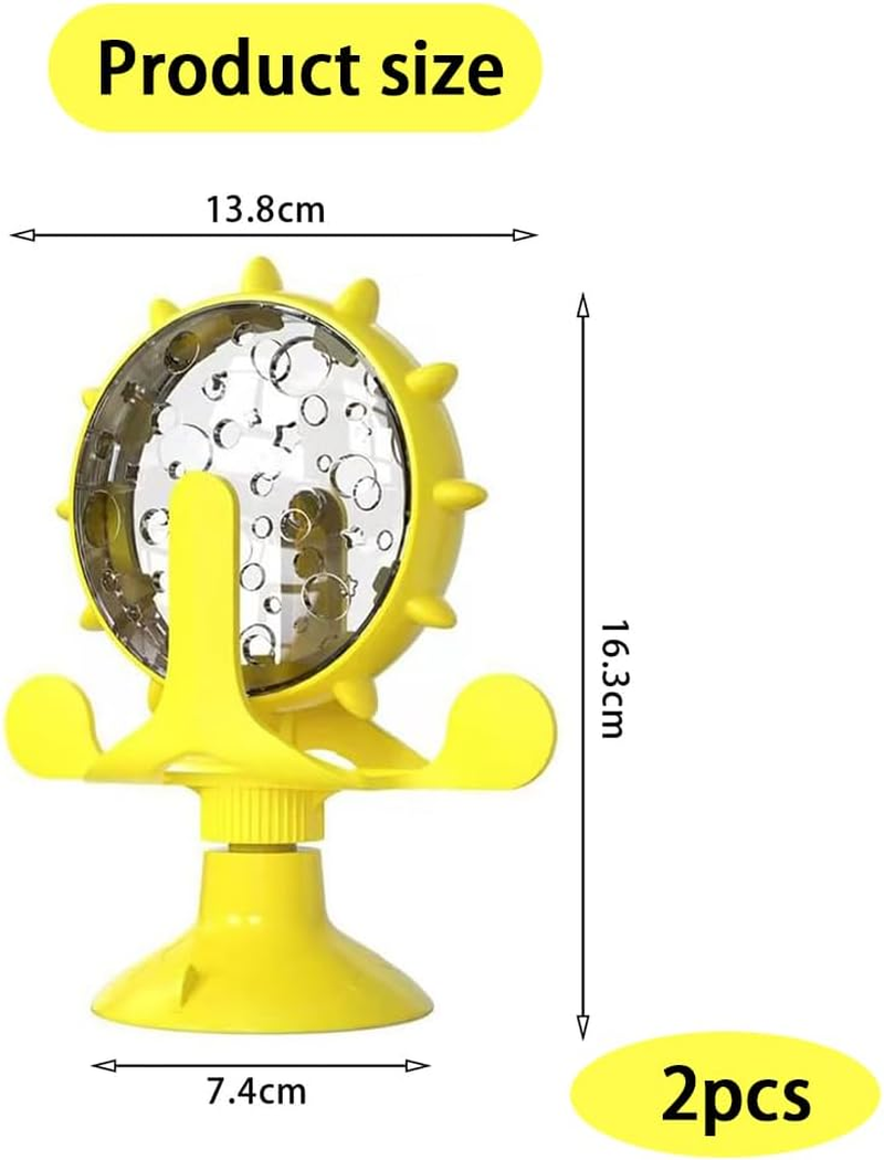 RUTREZOGO 2-Pack 360&deg; Rotating Pet Puzzle Toy - Adjustable Treat Dispenser for Cats & Dogs, Slow Feeder Enrichment Toy with Suction Cup for Small/Medium/Large Pets, Blue image number 5