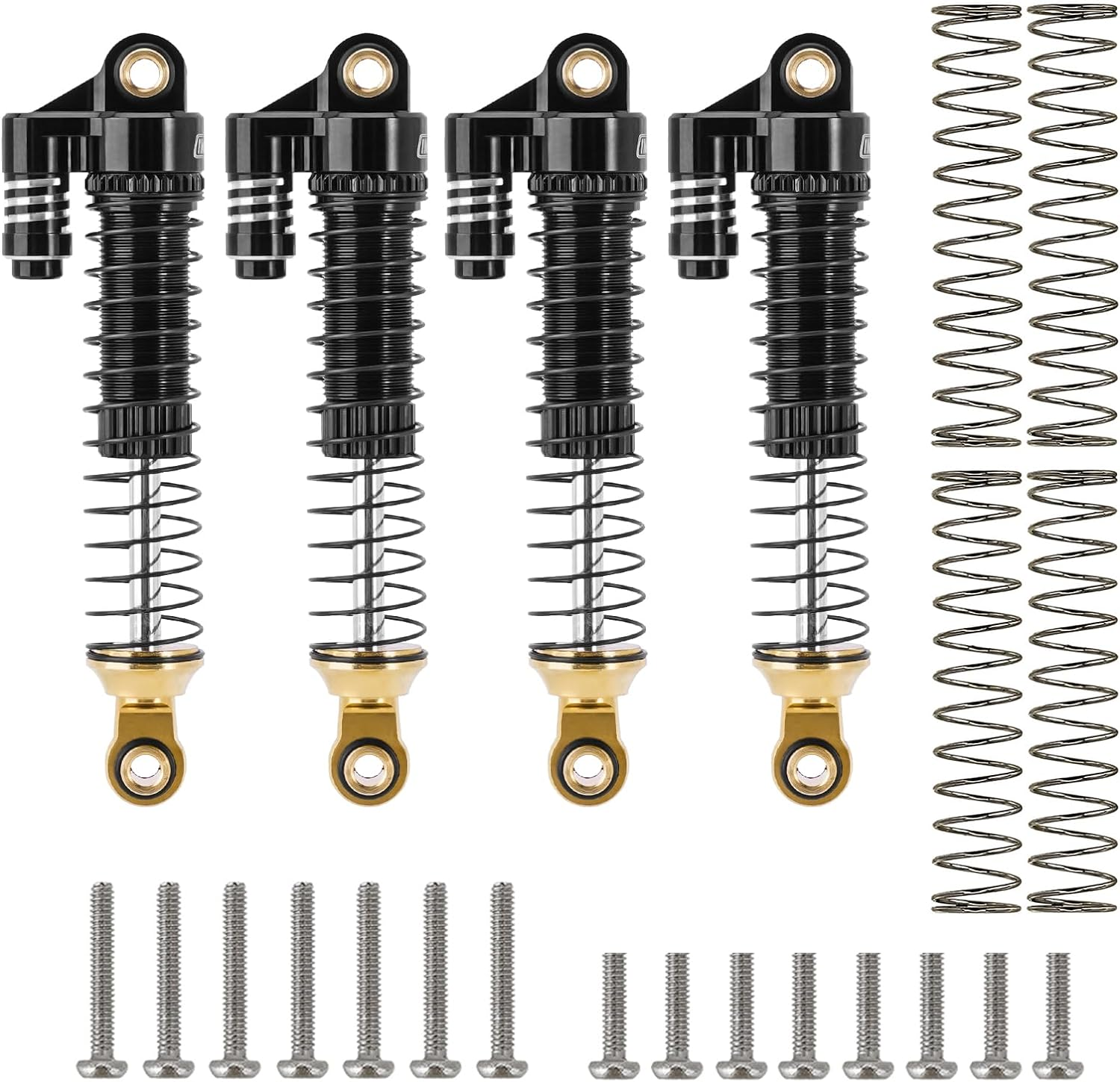 INJORA Brass & Aluminium 59Mm Shocks- Long Threaded Shock Absorber Oil Damper for TRX4M 1/18 RC Crawler Upgrade image number 1