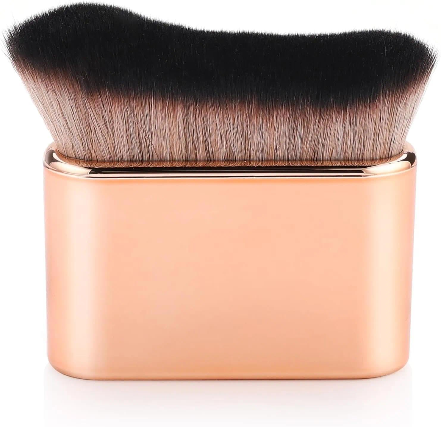 Tanning and Contour Makeup Brush for Self Tanner & Foundation, Vegan Soft Hair Face and Body Brush in Rose Gold - Fengea image number 4