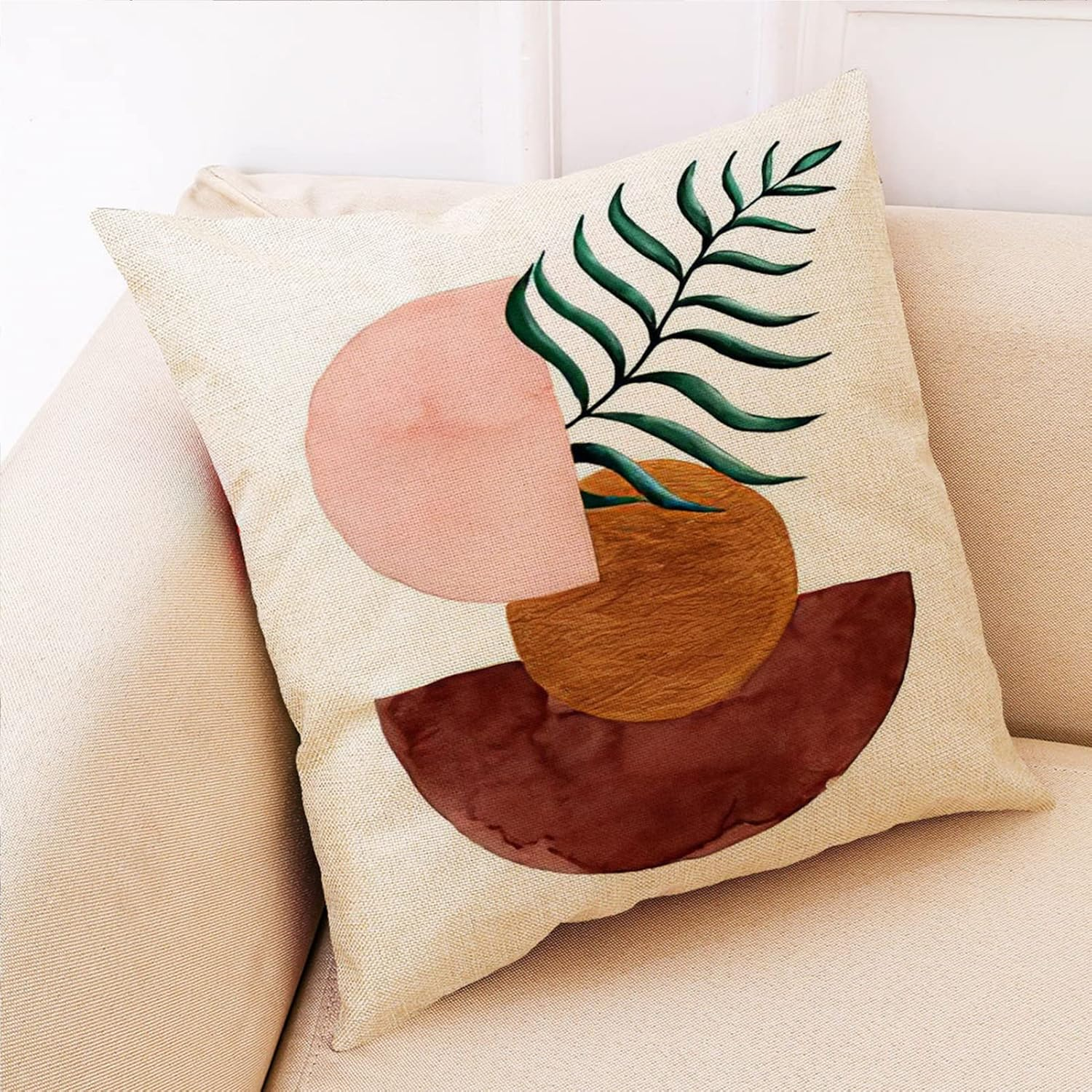 Throw Pillow Covers,4Pcs Pillow Covers 18X18,Cushion Coversfor Couch Pillows,Throw Pillows for Bed,Fall Home Decor,Modern Accent Cushion Cover image number 2