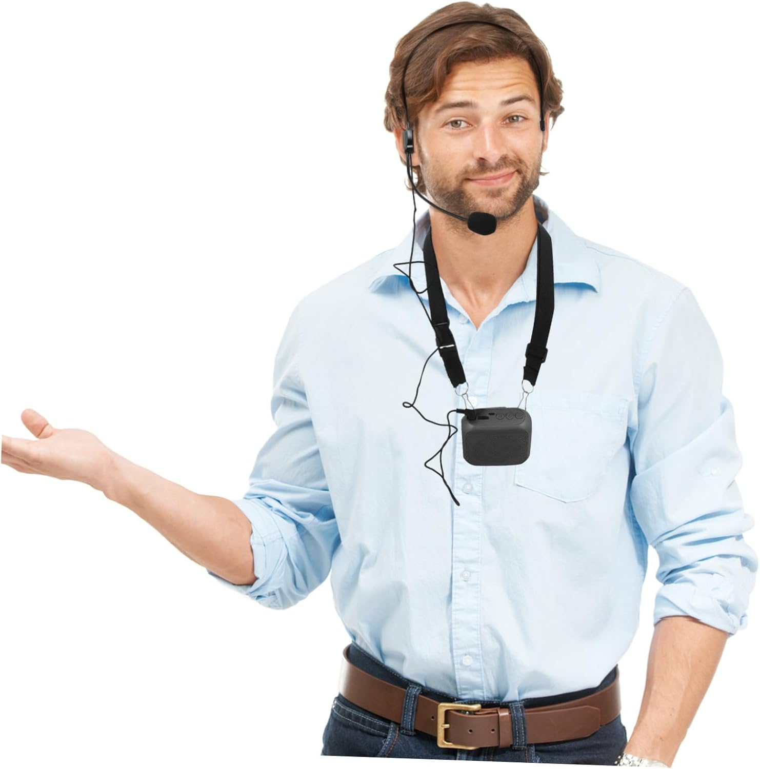 GARIOUANS Wireless Portable Loud-Speaker Amplifier for Teachers Convenient Microphone Voice Booster with Multi-Interface Support for Speech School Supermarket Use and Easy to Carry image number 4