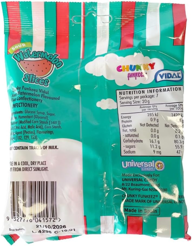 Chunky Funkeez Sour Watermelon Slices 140G image number 3