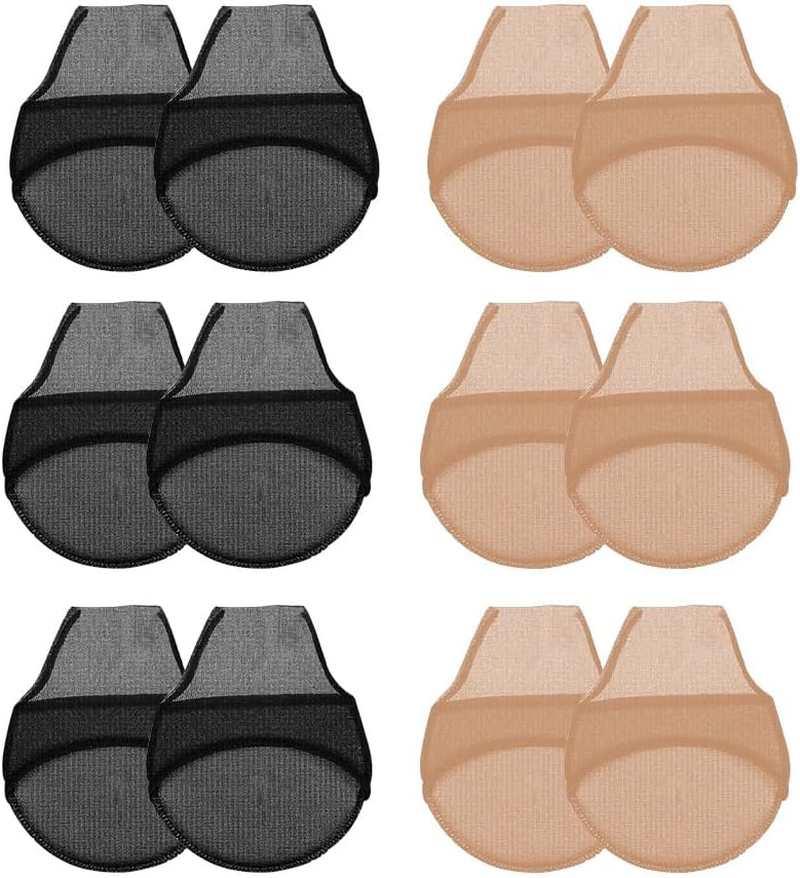 JZS Half Toe Socks,6 Pairs Lace Toe Topper Socks No Show Liner Seamless Socks with Padded Forefoot Non-Slip for Women One Size image number 3