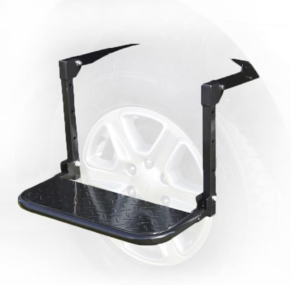 Heavy Duty Tire Step Foldable Car Ladder with Adjustable Height and Width Anti-Slip Surface Max. Load 150Kg/330Lbs for Truck SUV Off-Road Vehicle image number 1