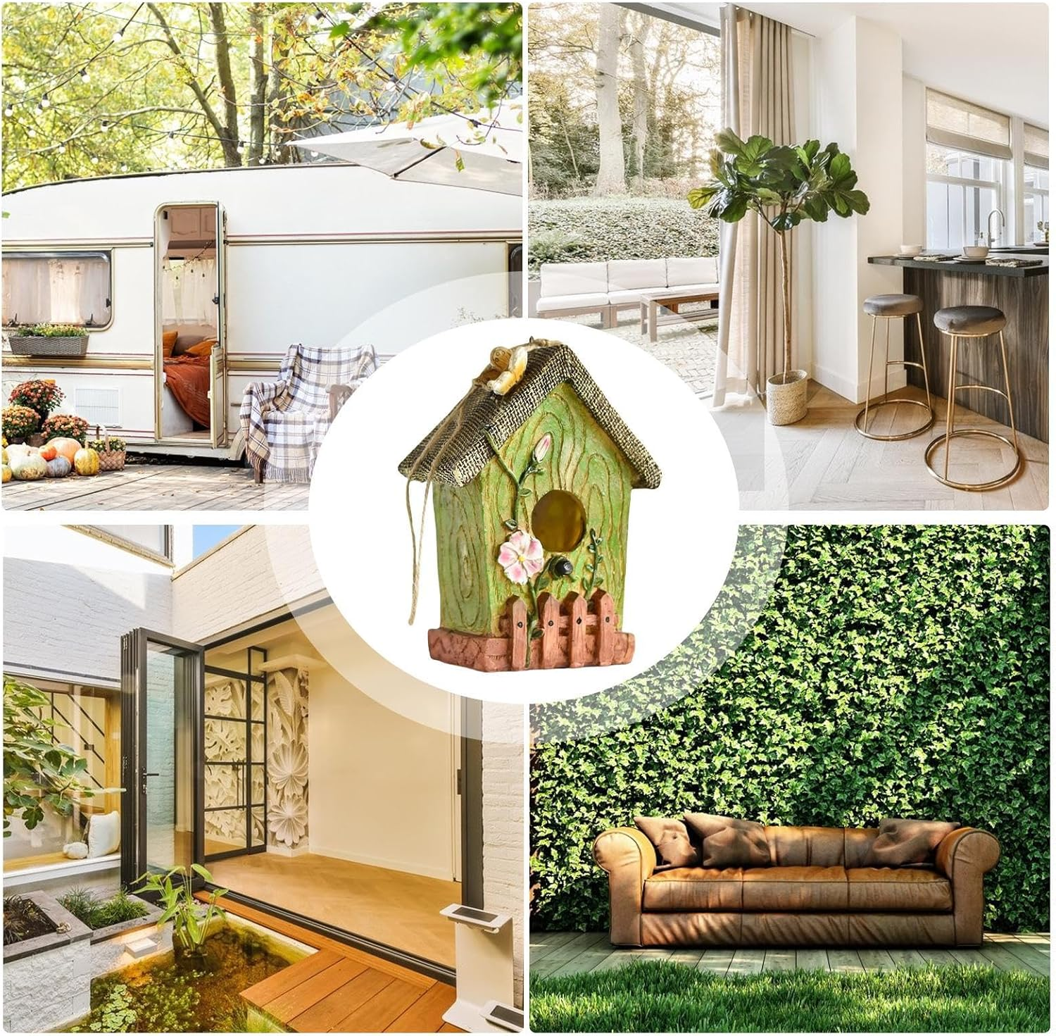 Bird Houses for Outside,Resin Garden Bird House | Colorful Nesting Box, Decorative Pet Cottage, Garden Decoration, Tree Mount Ornaments for Porch image number 4