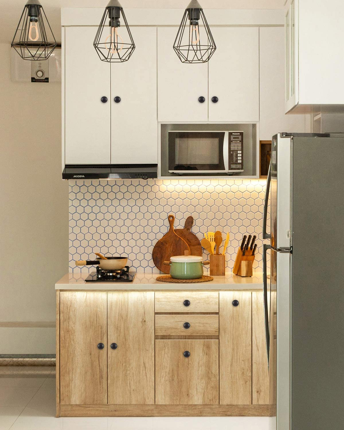 Mohern Black Cabinet Knobs, 30 Pcs 1-1/5 Inch Kitchen Cabinet Knobs, Kitchen Cabinet Hardware, Black Drawer Knobs, Matte Black Knobs for Cabinets, Cabinet Door Knobs, Drawer Handles with Screws image number 2