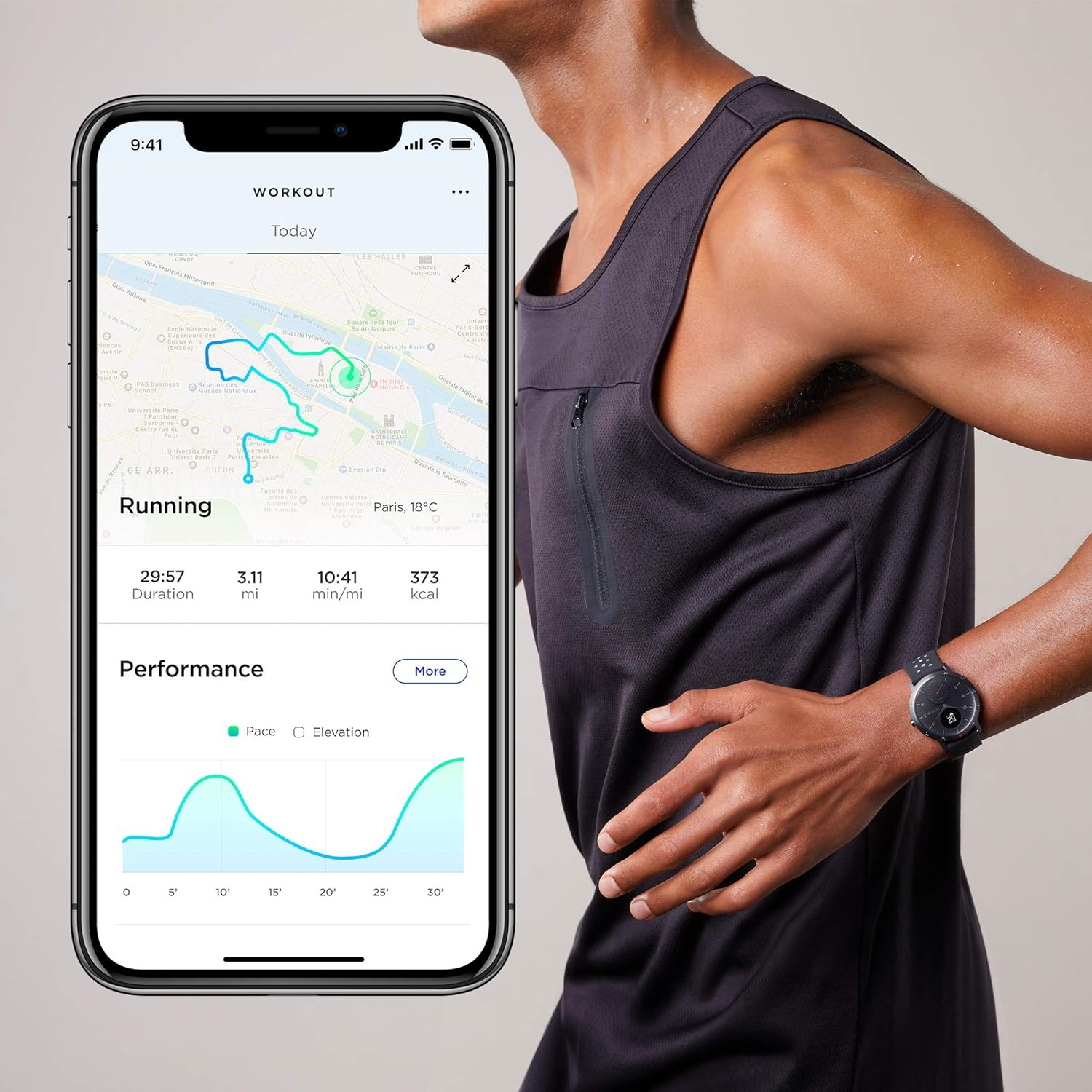 Withings Steel HR Sport (40Mm White) - Multi-Sport Hybrid Smartwatch, Unisex-Adult image number 3