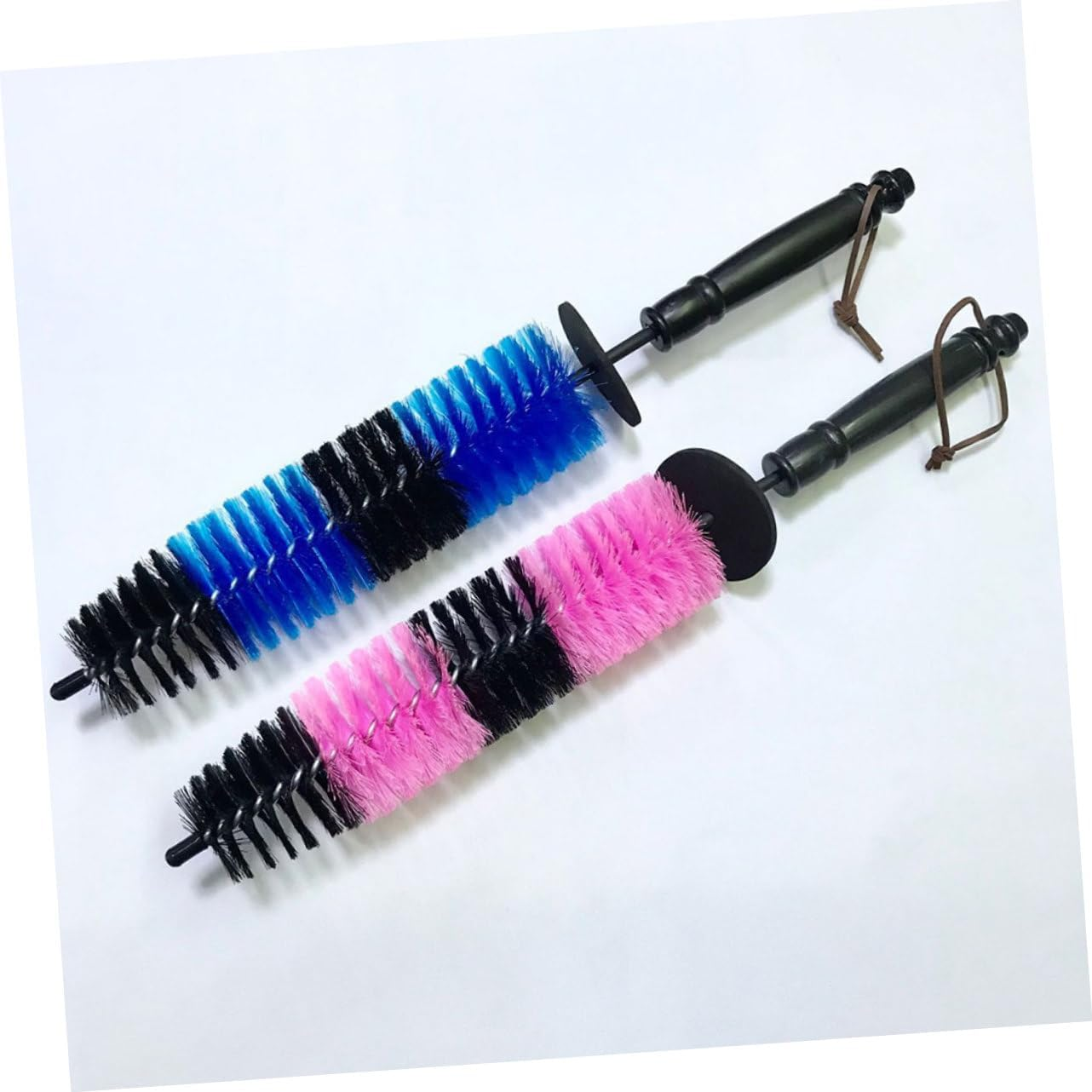 Cabilock 3Pcs Wheel Cleaning Brush Set Red Elastic Bristle, Extended Rim Scrubber for Tire and Wheel Well Care, Car Detailing Tool for Electric and Manual Wash in Automotive Maintenance image number 4