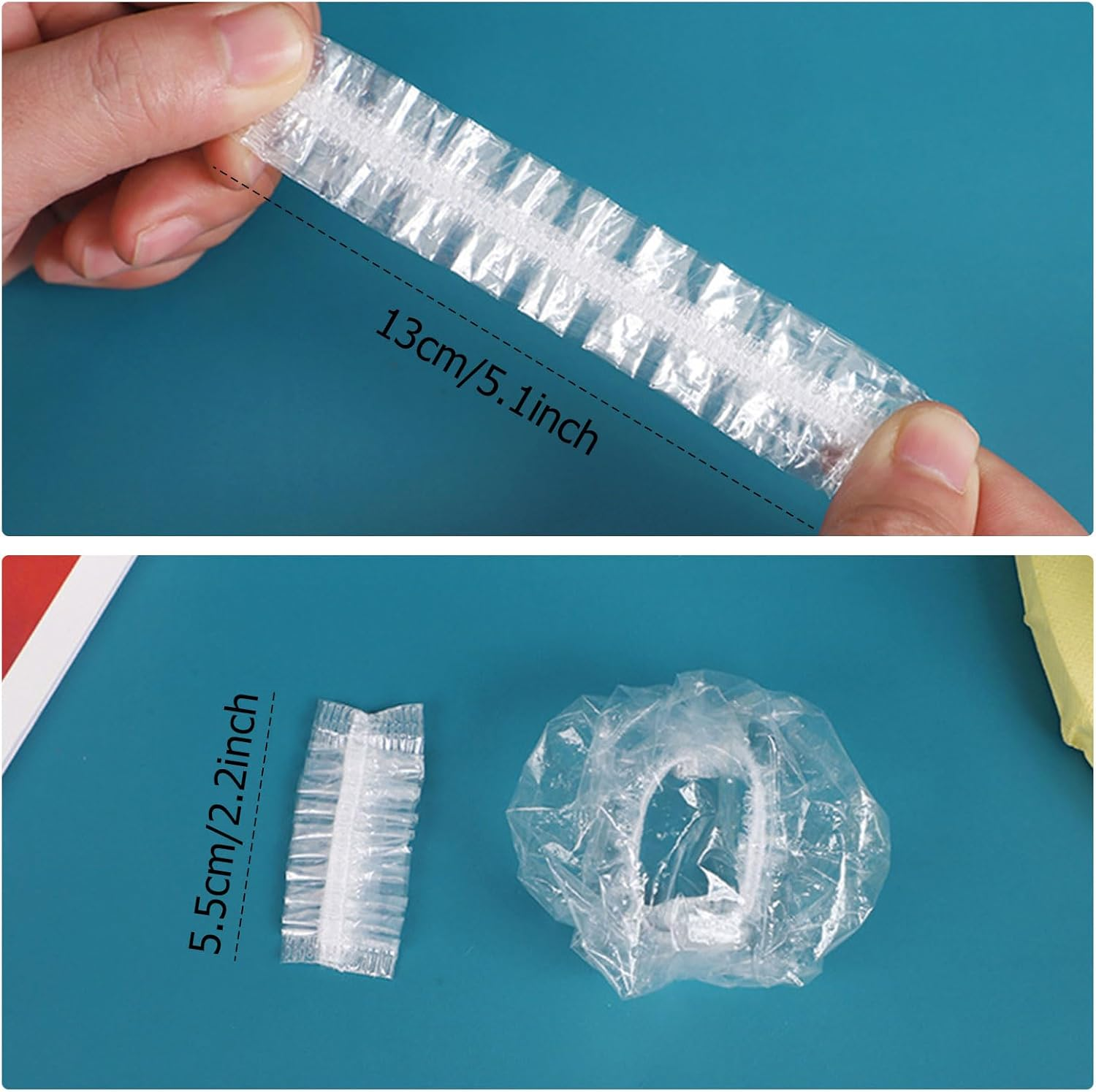 300 Pcs Clear Ear Protectors Plastic Elastic Waterproof Cap Earmuffs Ear Covers for Hair Dye Shower Bathing Home Use Hotel Hair Salon Spa Treatment (300 Pcs) image number 1