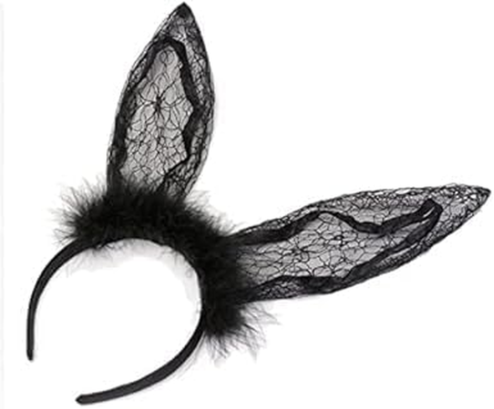 Lace Hairband Lace Bunny Ear Headband Sexy Lace Rabbit Ear Hair Band Party Decoration Headdress Cosplay Headwear Costume Hair Accessories