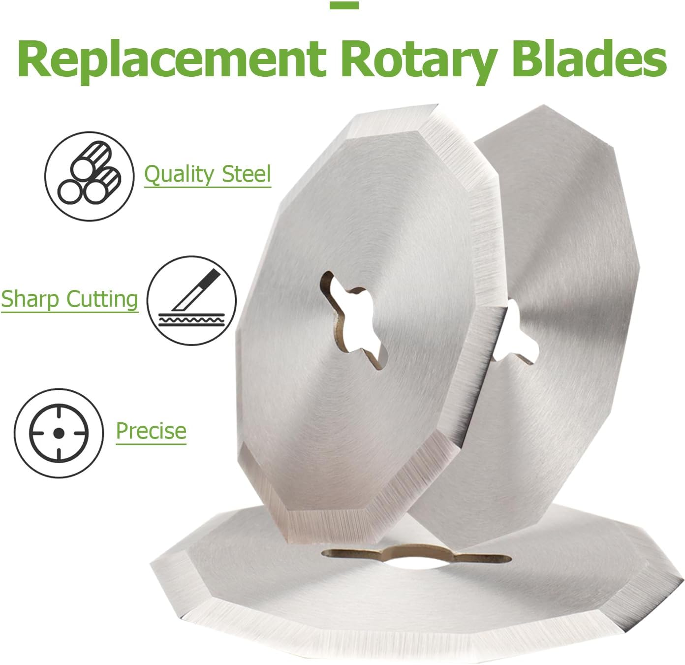 Bestgle 3 Pcs Replacement Rotary Cutter Blades Compatible with Worx WX082L 4V Zipsnip Cordless Electric Scissors, 10 Sides Cutting Rotary Knife Blade Refill for Fabric Cutting Quilting Sewing Tool image number 3