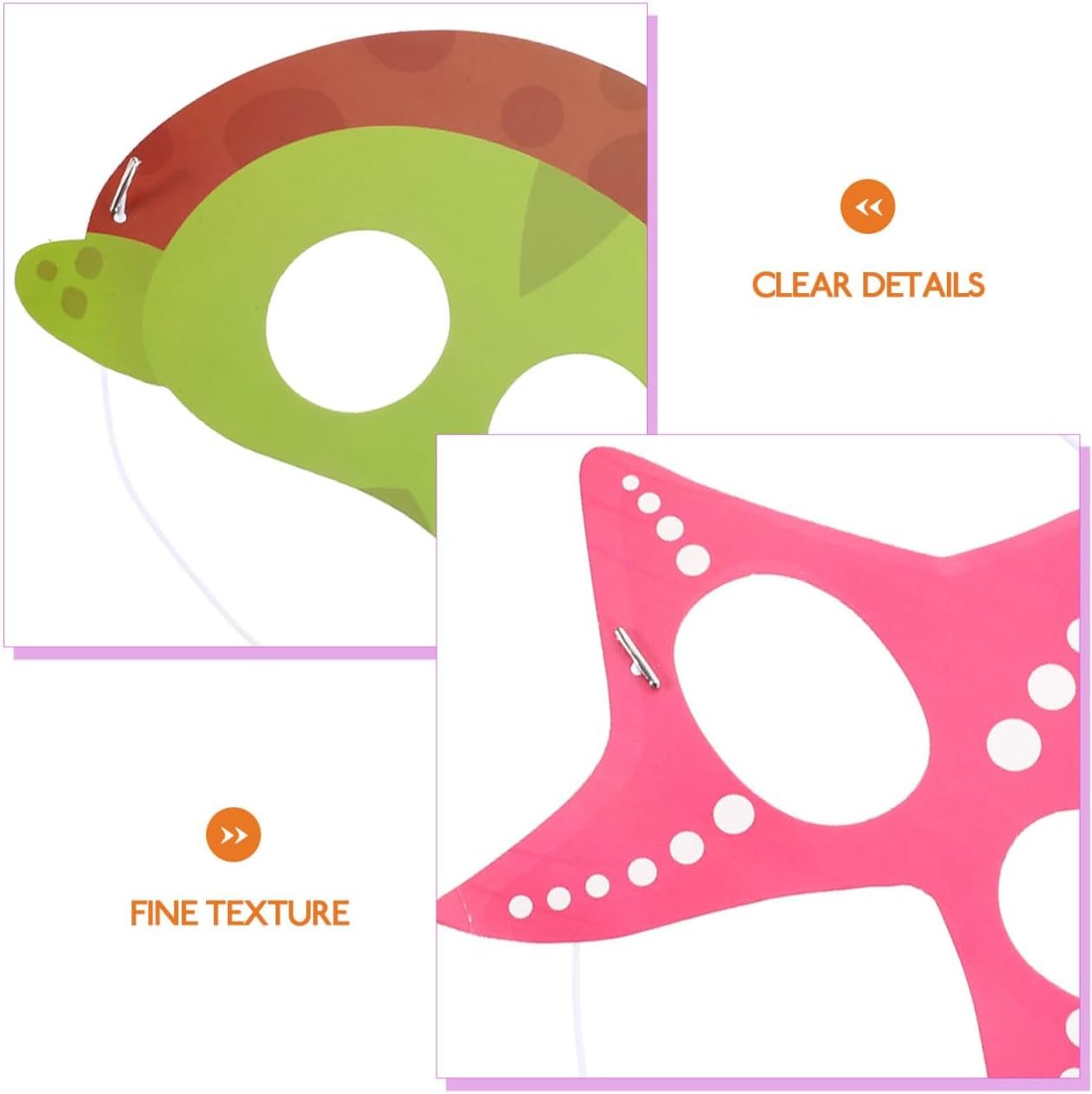 Ibasenice Ocean Animals Masks 10Pcs Sea Animal Masks Kids Costume Masks for under the Sea Party Halloween Decorations image number 5