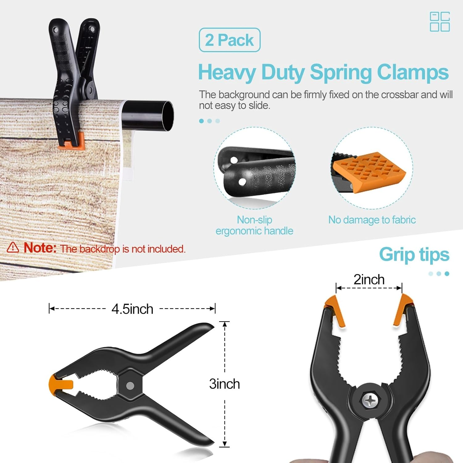 EMART Photo Video Studio Backdrop Stand, 9X10Ft (2.8X3M) Heavy Duty Adjustable Photography Muslin Background Support System Kit