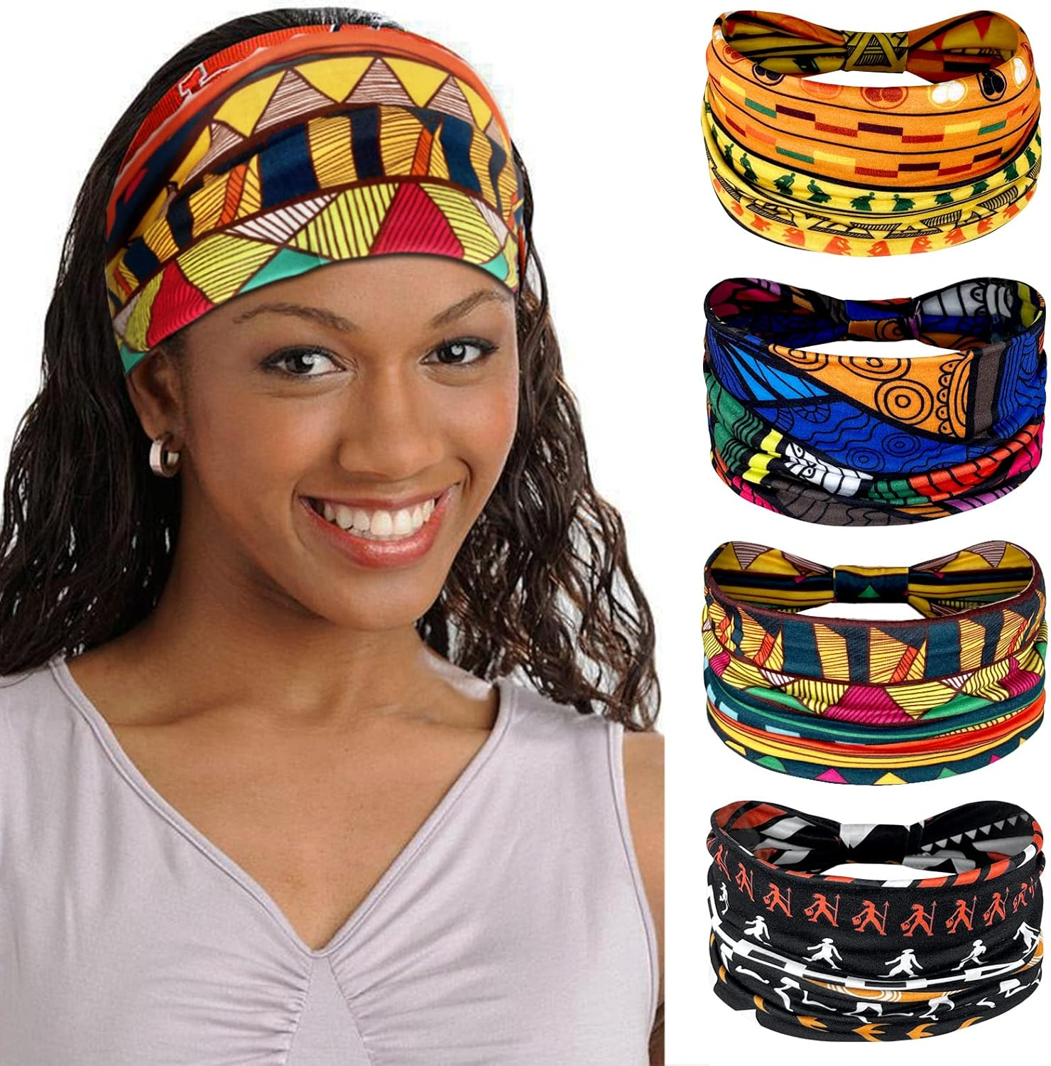 Kavya Headband Women'S Hair Band Africa Hair Bands Boho Headband Women'S Wide Headband Elastic Hair Accessories image number 3