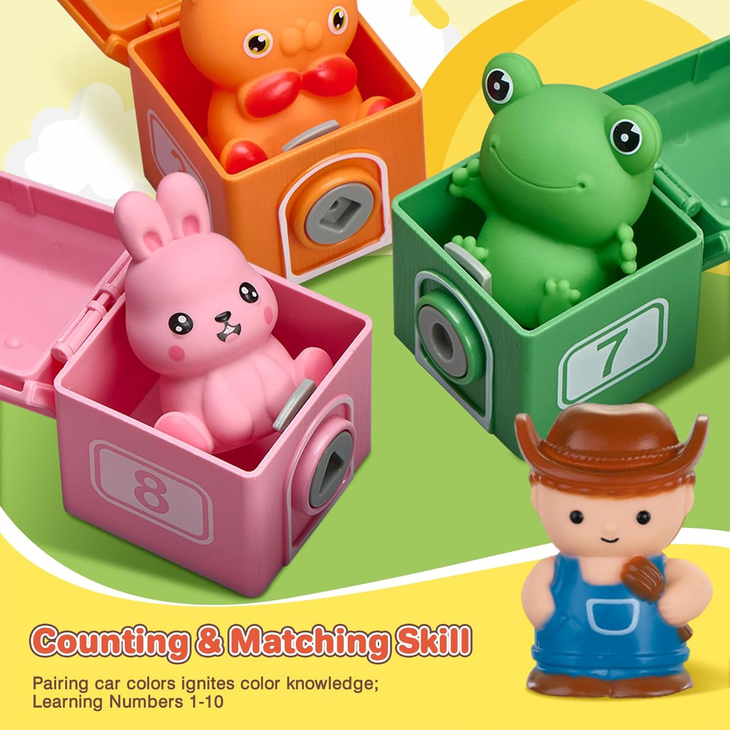 Learning Farm Barn Toy with Keys & Animals for Toddlers 1-3 Years image number 5