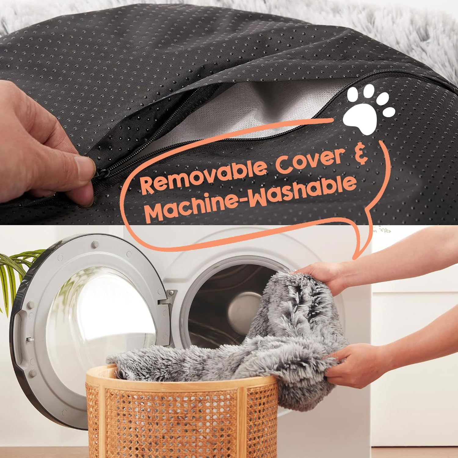 YOUYICI Calming Dog Bed for Dog & Cat, Donut Washable Puppy Bed with Ultra-Plush Support, Fluffy Faux Fur Plush Cushion Beds for Small Medium Dogs (70CM) image number 5