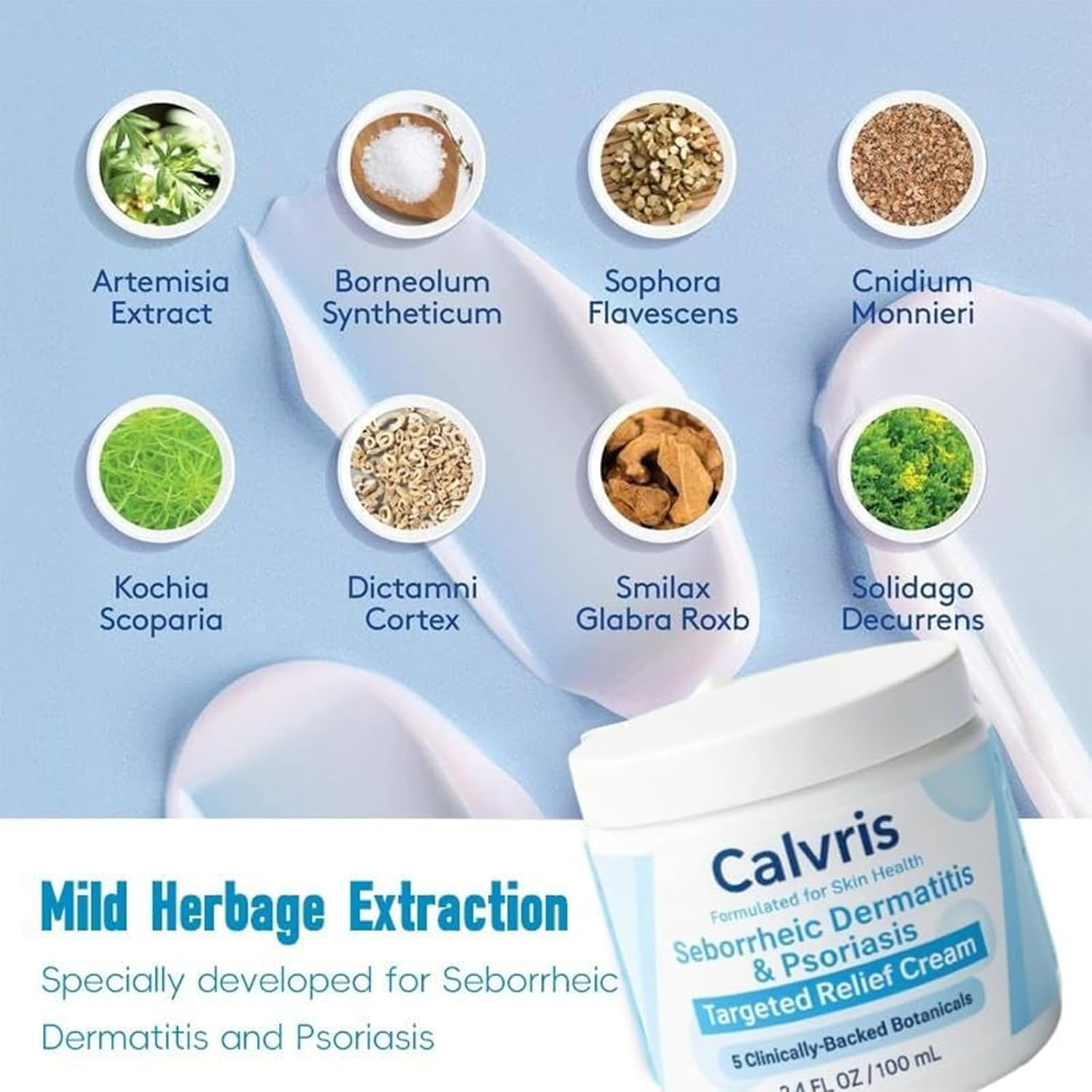 Calvris Scalp Relief Balm, Beard Recovery Cream, Natural Moisturizing, for Soft and Soothed Scalp and Skin, for All Skin Types (2Pcs) - 2Pcs image number 2