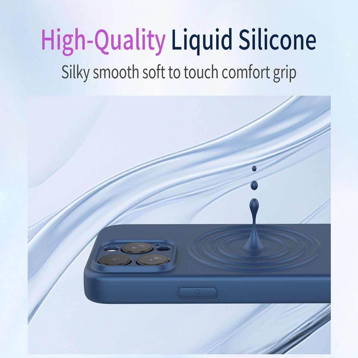 UPLAI Case for Motorola Moto G15 / Moto G15 Power, Ultra Thin Silky Liquid Silicone Shockproof Mobile Phone Case with Premium Fibre Lining, Soft TPU Stylish Protective Case, Blue image number 5