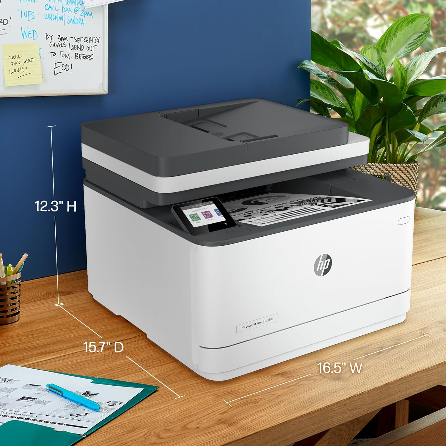HP Laserjet Pro MFP 3101Fdw Wireless Black & White All-In-One Laser Printer, Scanner, Copier, Fax, Best-For-Office (3G628F) image number 5
