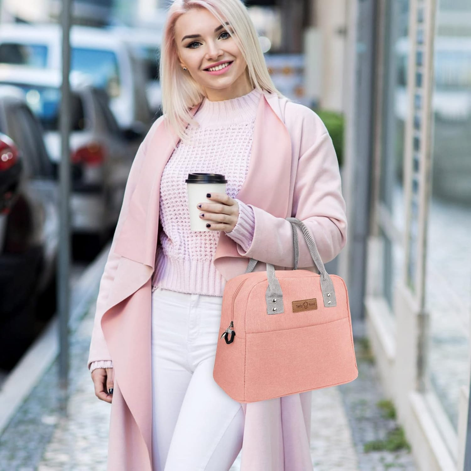 Lunch Bags for Women, Lunch Bag for Kids/Adults 9L Insulated Lunch Bags Cooler Bag Women Lunch Bag for Work, Picnic, School(Pink) image number 2