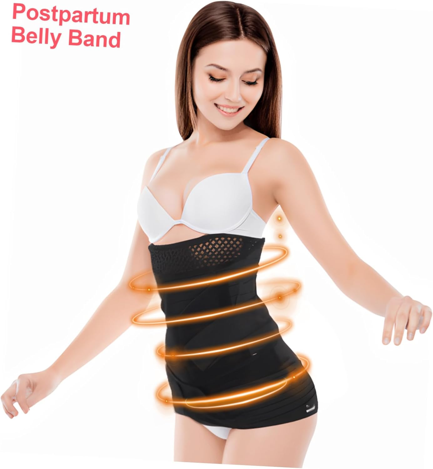 Mikinona Postpartum Belly Band Women Newborn Essentials Elements Women Postpartum Girdle Waist Support after Birth Belly Wraps Black image number 3