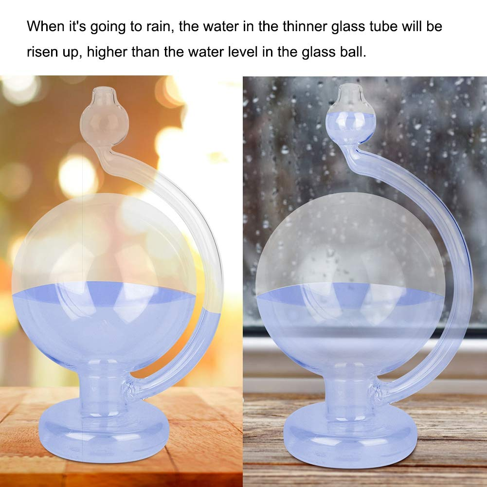 TOPINCN Durable Glass Weather Predictor Barometer for Home, Beautiful Weather Glass Decor in Blue image number 4