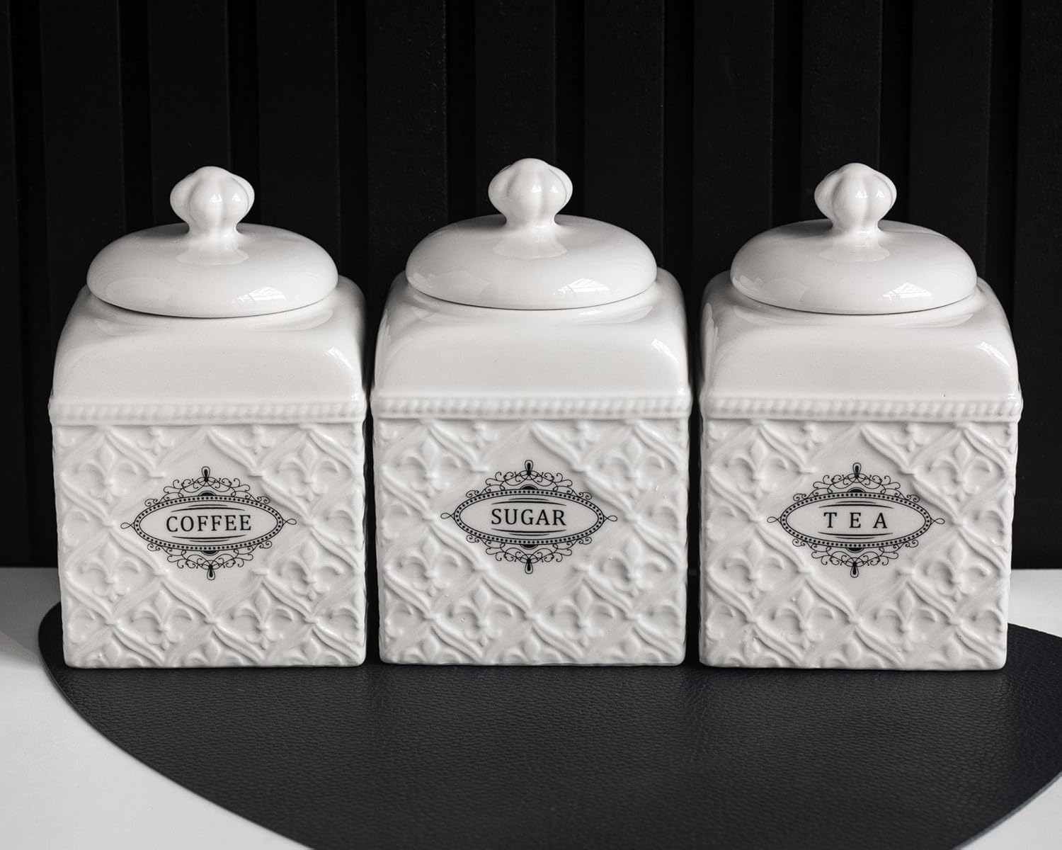 The House of Florence Florentina Set of Three Canister Set for Sugar, Tea and Coffee image number 2