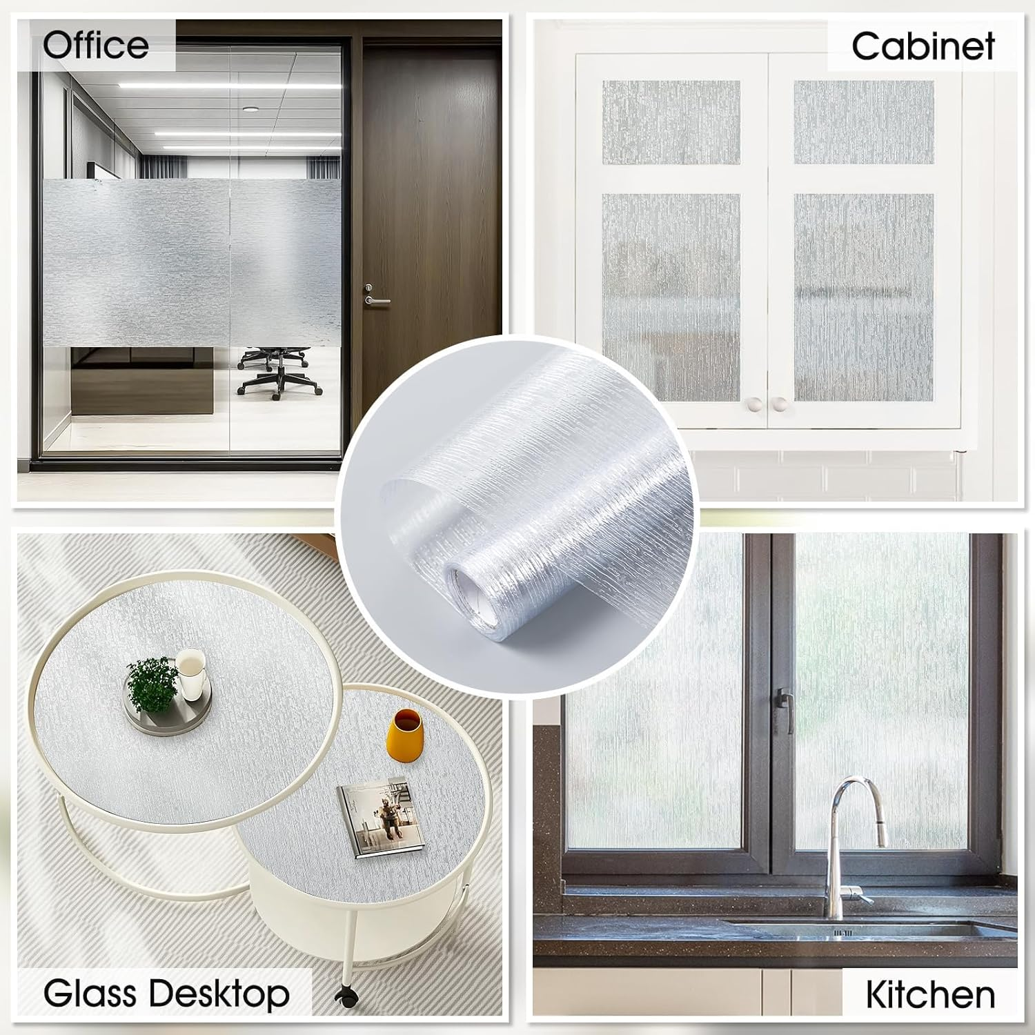 Frosted Textured Privacy Window Film - Static Cling（45Cm X 200Cm） - Red image number 6