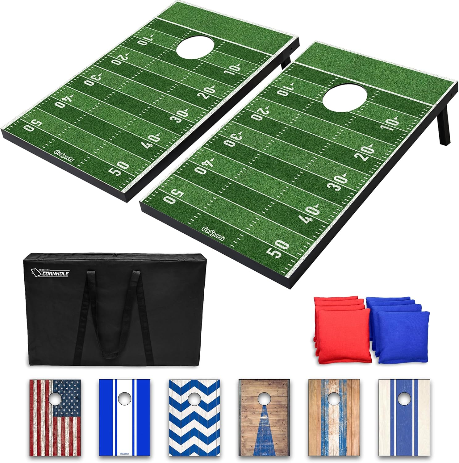 Gosports Classic Cornhole Sets &ndash; Choose 4'X2' or 3'X2' - Includes 8 Bean Bags, Travel Case and Game Rules (Choice of Style) image number 4