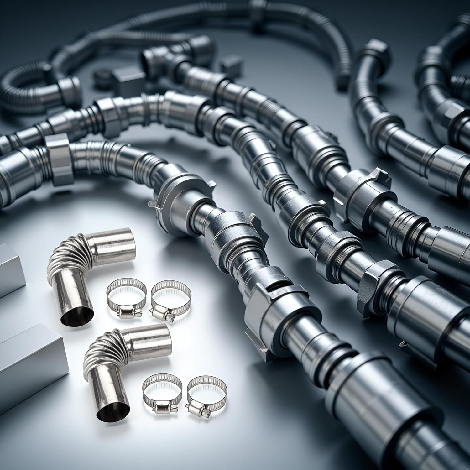 2Pcs Silver Stainless Steel Air Diesel Parking Heater Exhaust Pipe Tube Elbow Connector for Webasto Eberspacher Diesel Boat Heater 13Cm Exhaust Pipes and Tips Emissions Replacement Parts(24Mm) image number 5