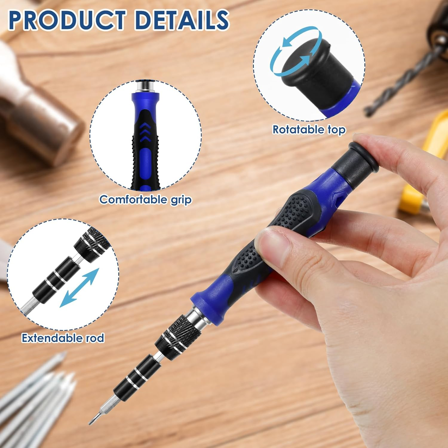 58 in 1 Precision Screwdriver Set with 54 Bits Magnetic Driver Set with Flexible Shaft & Extension Rod Professional Repair Tool Kit for Electronics PC Mobile Phone Watch(58 in 1) image number 1