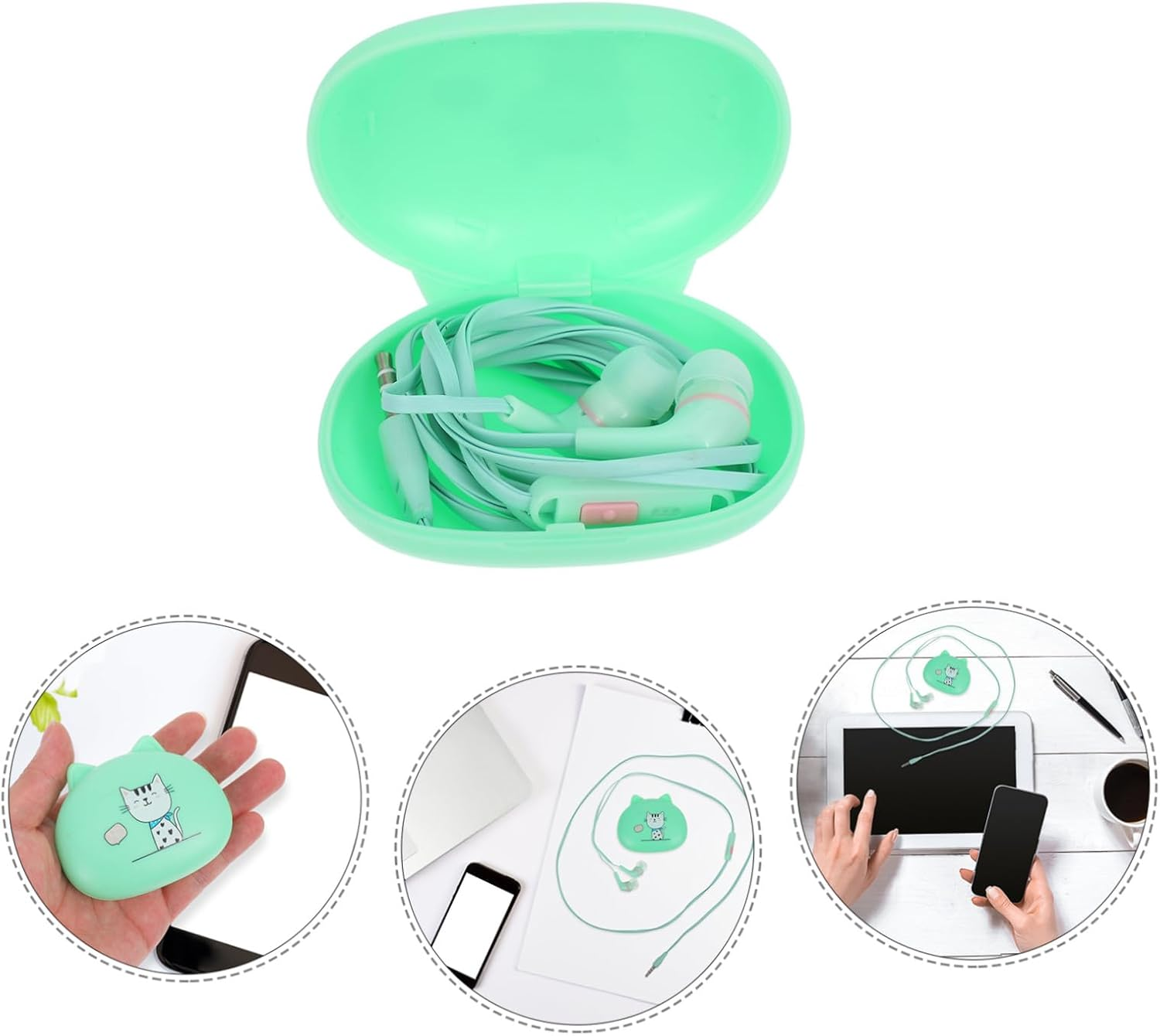 TOBBOMEY In-Ear Wired Earphones with Microphone and Remote Control Compatible Earbuds for Phones Earbuds for Music Calls Gym Travel and Daily Use