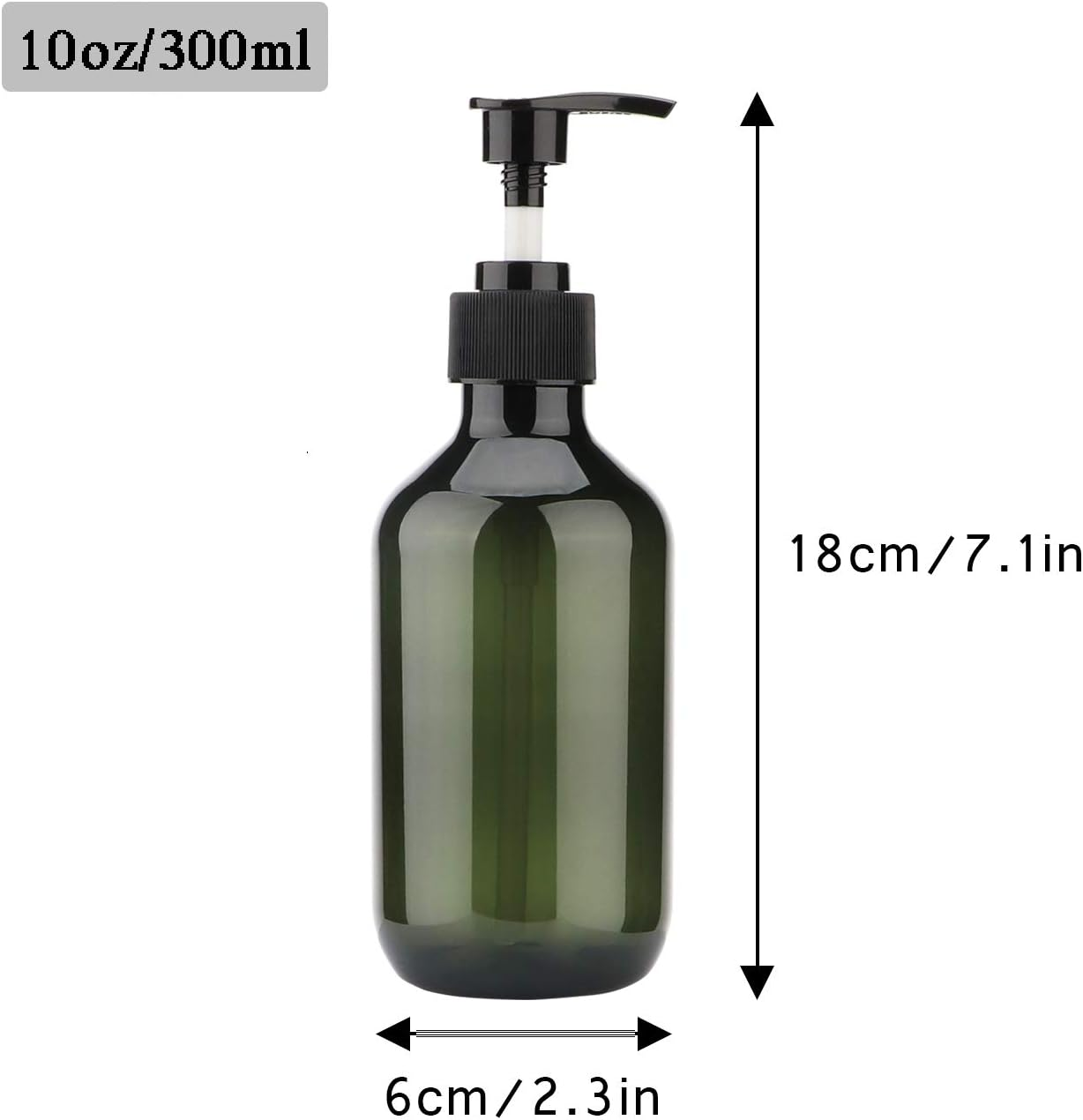 Sdoot Pump Bottle, 10Oz 300Ml Shampoo Pump Bottles Empty Lotion Bottles with Pump Dispenser, 2 Pack-Green image number 3